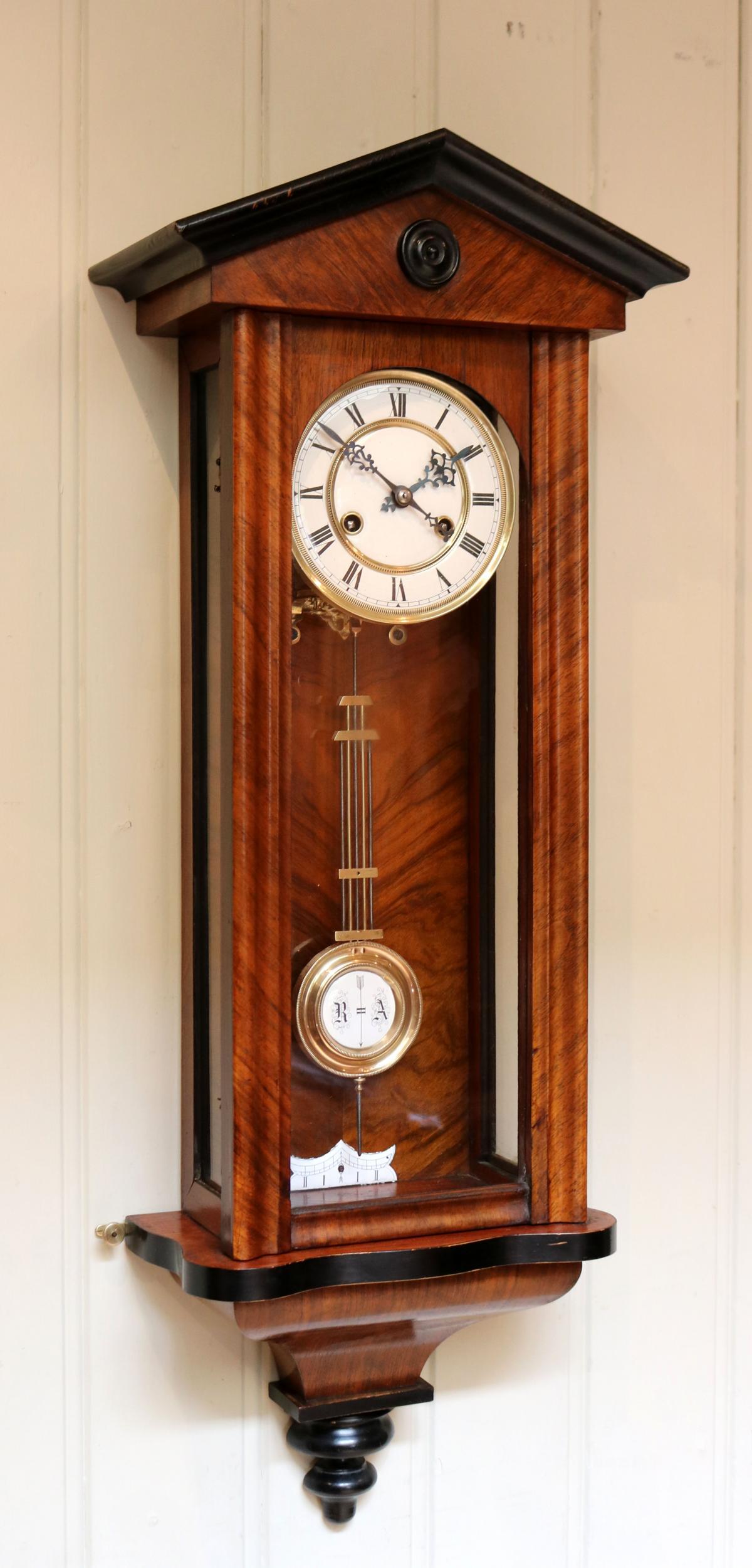 Walnut Vienna Spring Driven Regulator Wall Clock (1 of 10) Walnut Vienna Spring Driven Regulator Wall Clock (1 of 10)