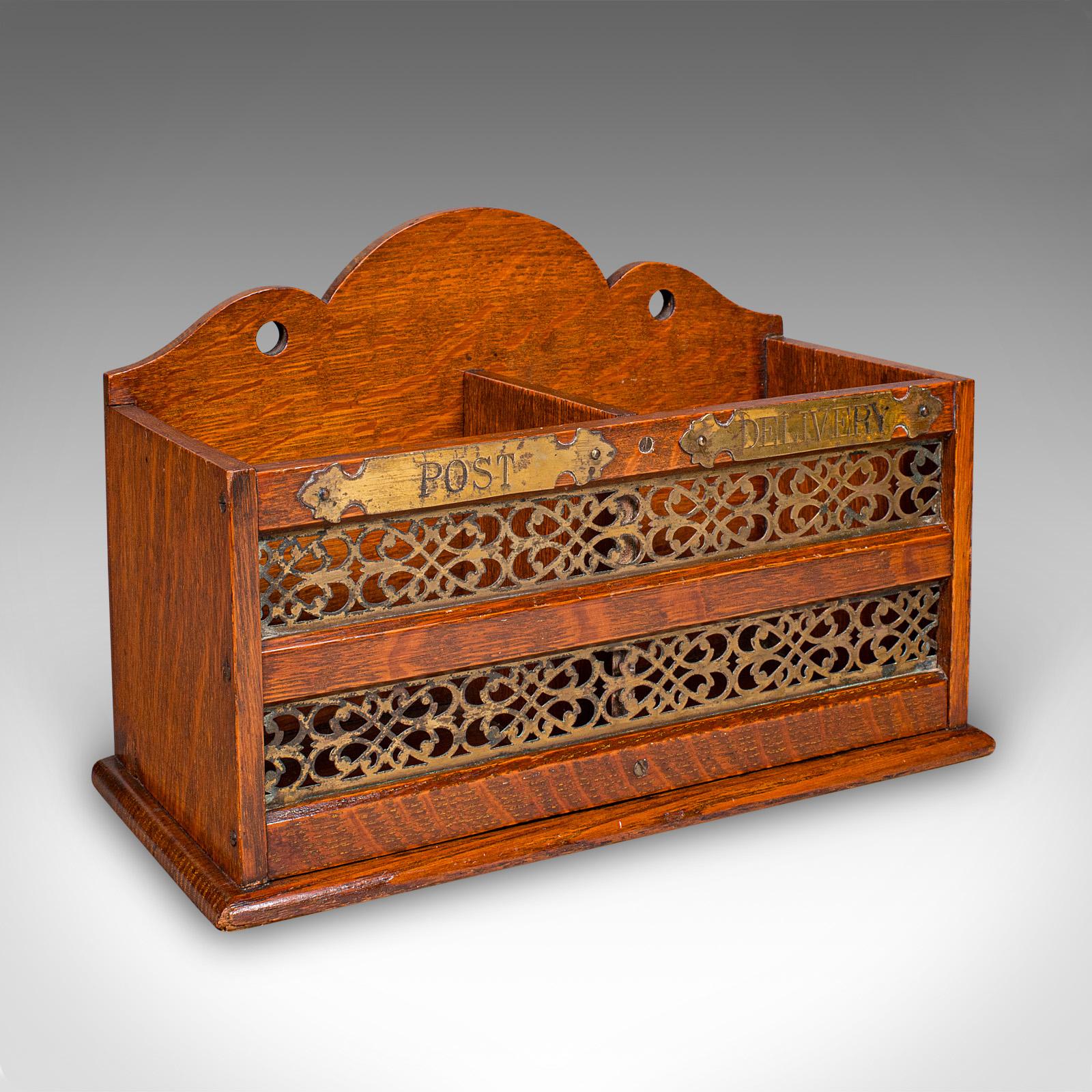 Antique Country Hotel Post Box, English, Desk Organiser, Stationery, Edwardian (1 of 8)