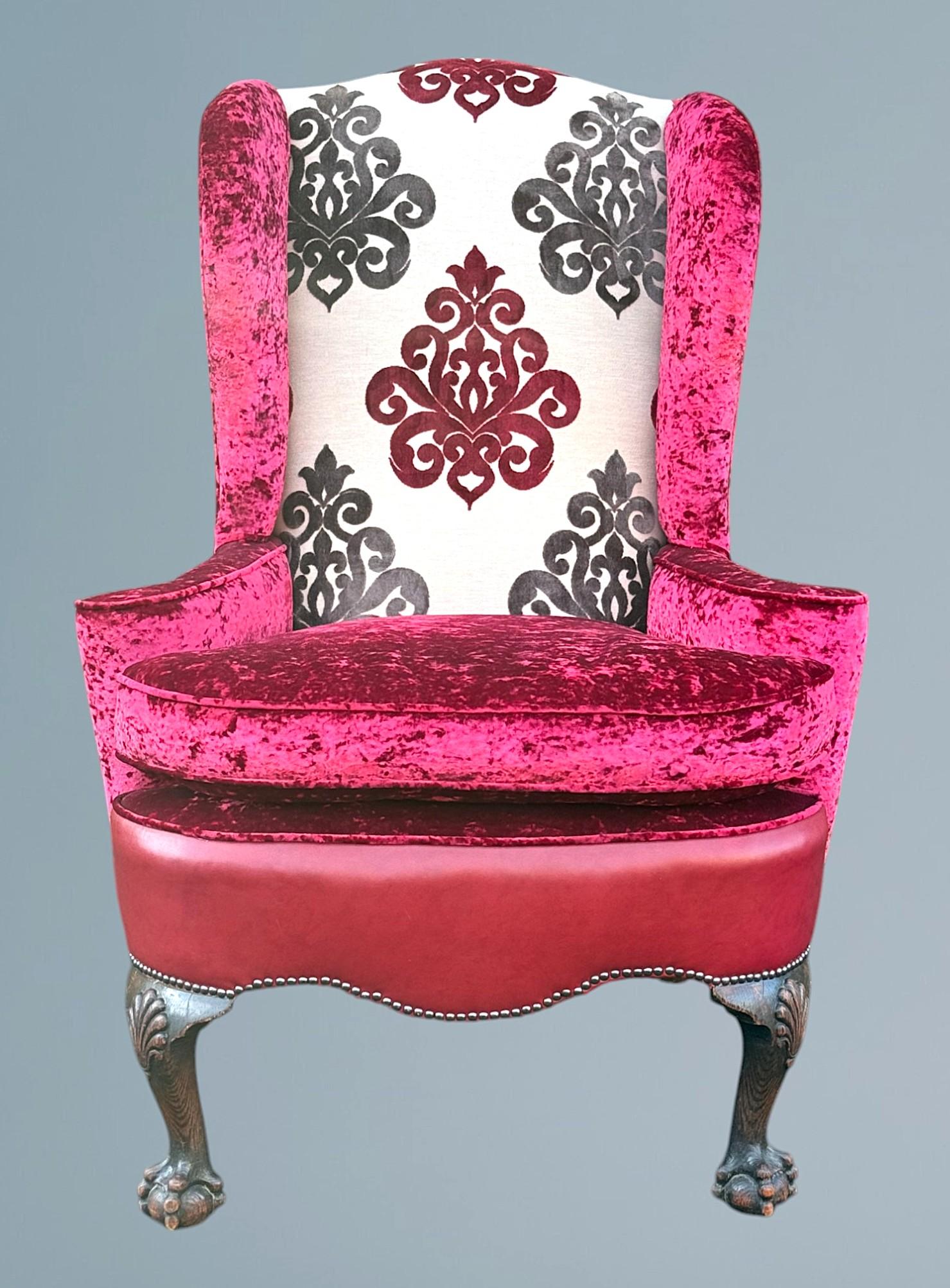 Oak Queen Anne Style Wing Chair (1 of 13)