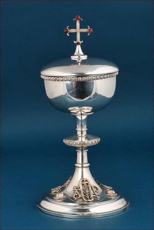 Antique Silver Ciborium with Monograms and Cherubs, Spain, Early 20th Century (1 of 10) Antique Silver Ciborium with Monograms and Cherubs, Spain, Early 20th Century (1 of 10)