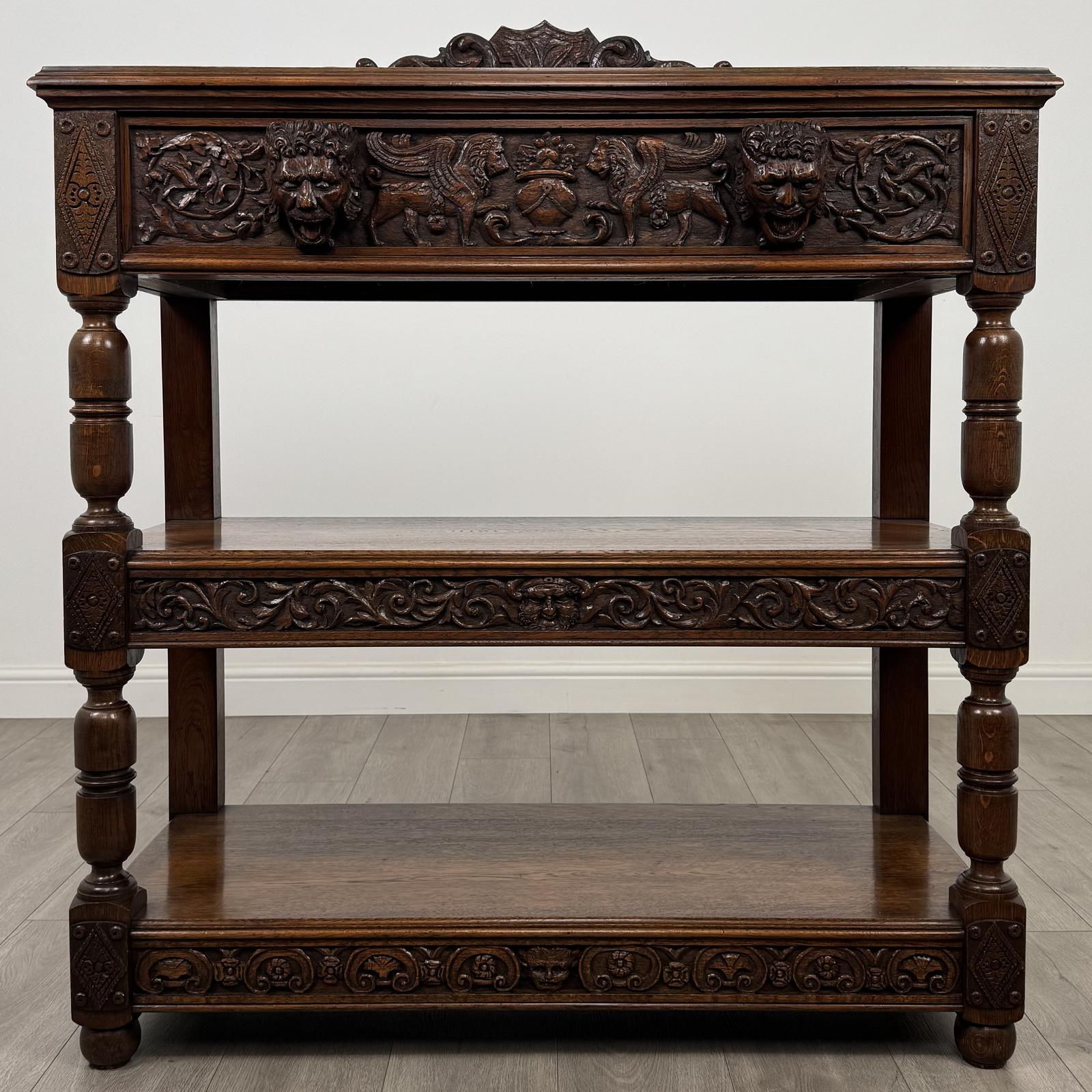 Antique 19th Century Breathtaking Carved Oak Buffet / Sideboard (1 of 11)