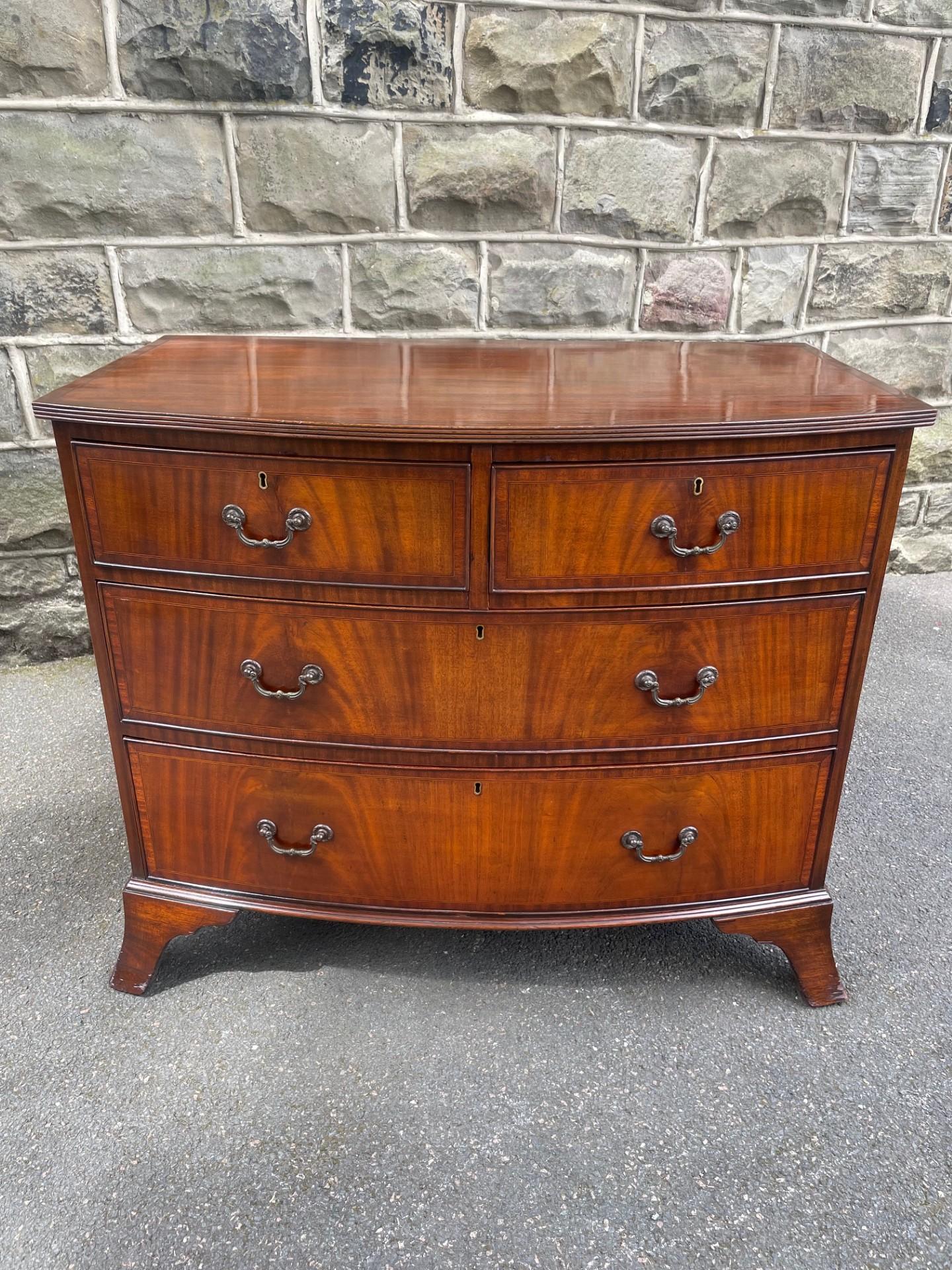 Antique Inlaid Mahogany Bow Front Chest Drawers (1 of 12) Antique Inlaid Mahogany Bow Front Chest Drawers (1 of 12)