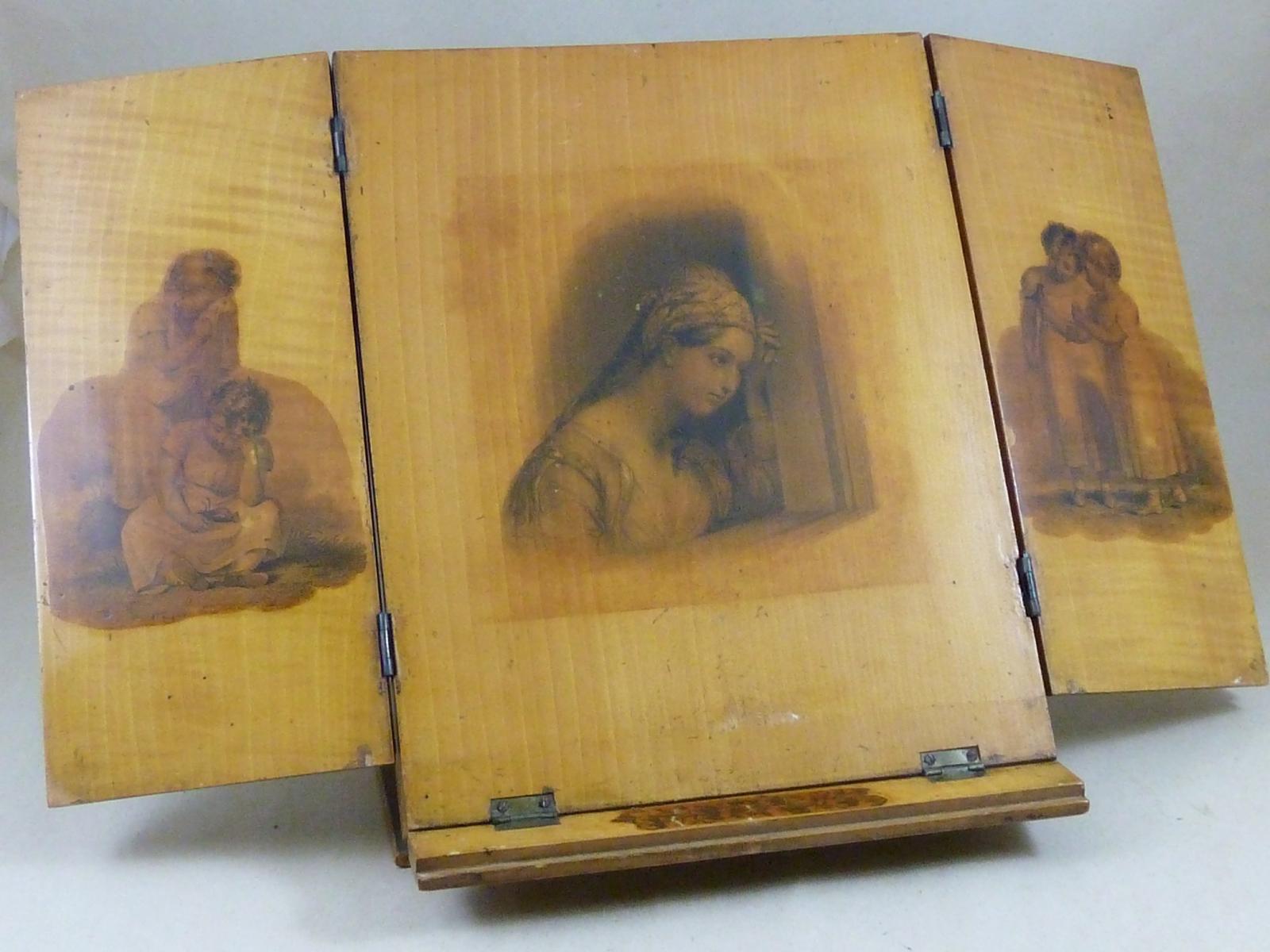 Mauchline Ware Book Reading Stand Lecturn Whitewood Transfer (1 of 8)