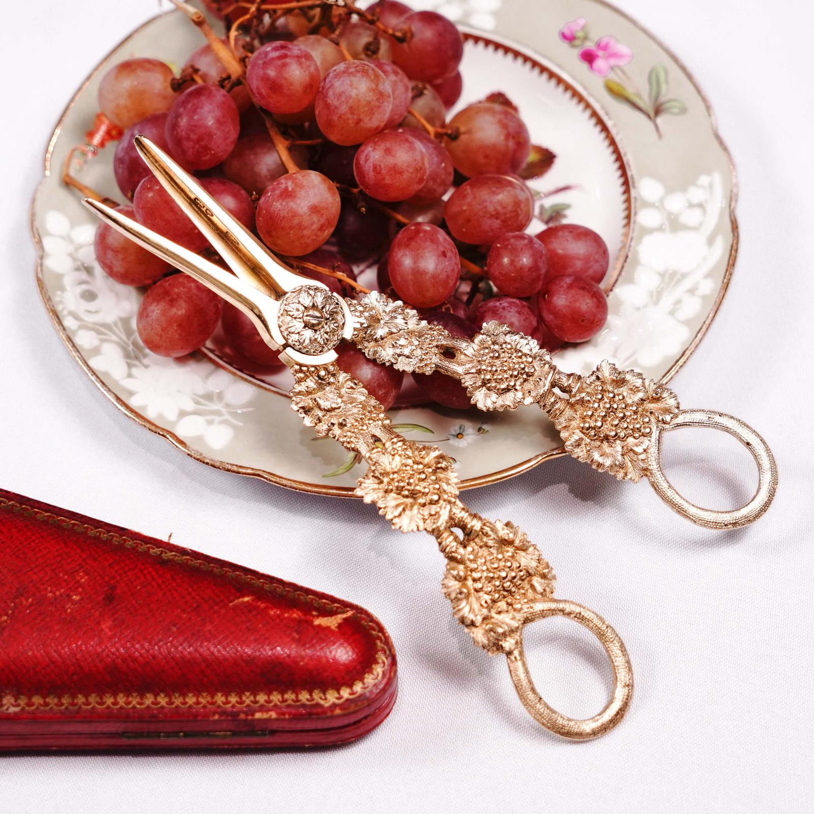 Antique Georgian Solid Silver Gilt Grape Shears / Scissors with Magnificent Vines - London 1830 (1 of 19)
