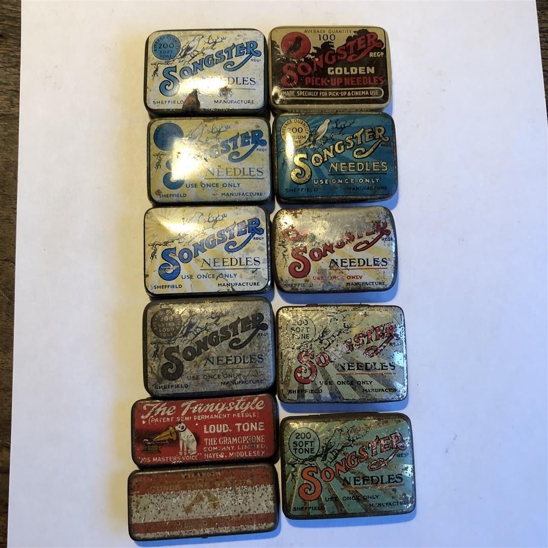 Eleven Gramophone Needle Tins Songster and HMV (1 of 9) Eleven Gramophone Needle Tins Songster and HMV (1 of 9)