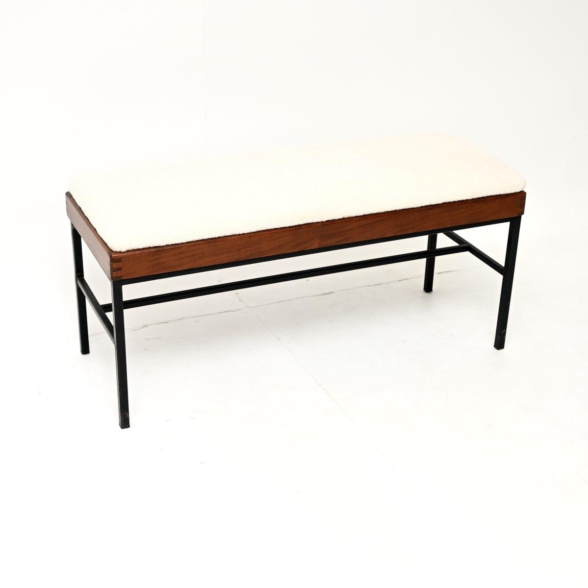 Vintage Afromosia and Steel Bench / Stool (1 of 7) Vintage Afromosia and Steel Bench / Stool (1 of 7)