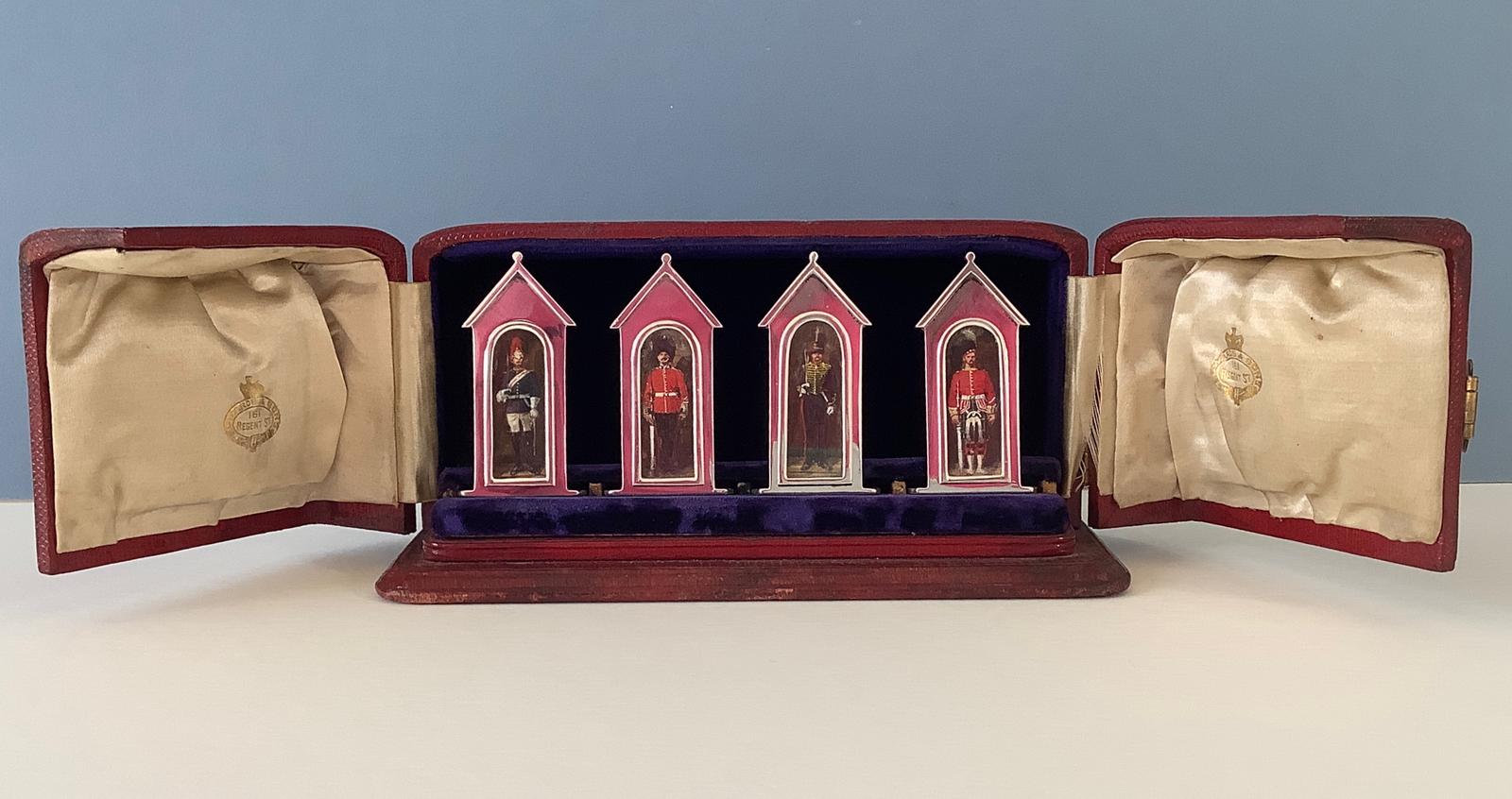 Antique Silver Sentry Box Menu Holders Sampson Mordan (1 of 13)