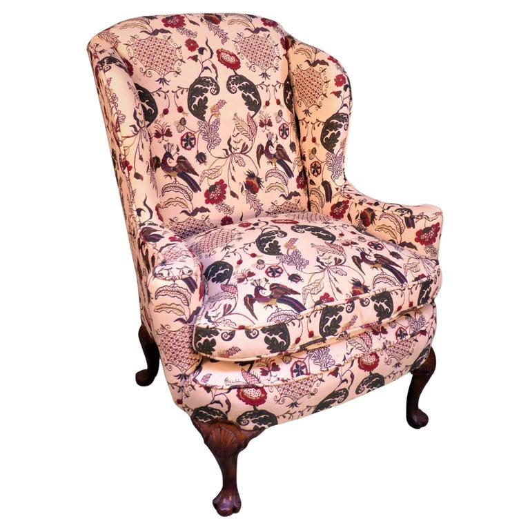 Wing Back Chair - Most Comfortable 20th Century Walnut Carved Cabriole Legs with Wings & Arms (1 of 4)