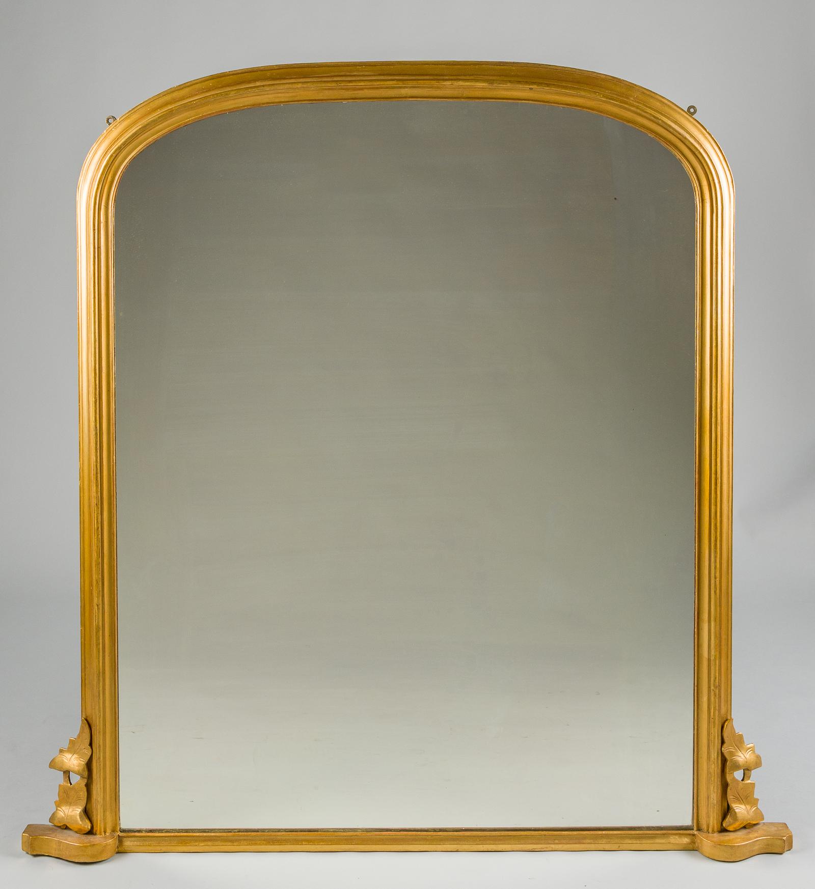 Large 19th Century English Victorian Gilt Arch-top Overmantle Mirror (1 of 6) Large 19th Century English Victorian Gilt Arch-top Overmantle Mirror (1 of 6)
