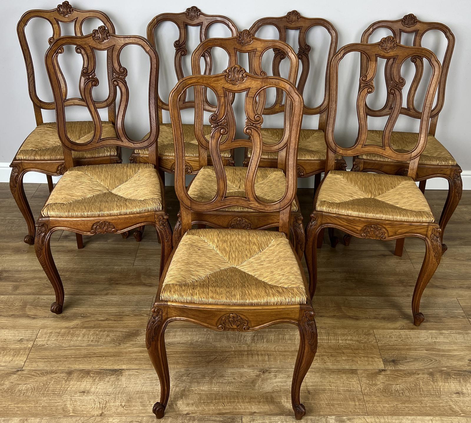 Dining Chairs Vintage French Oak Set of 8 Upholstered Seats (1 of 13) Dining Chairs Vintage French Oak Set of 8 Upholstered Seats (1 of 13)