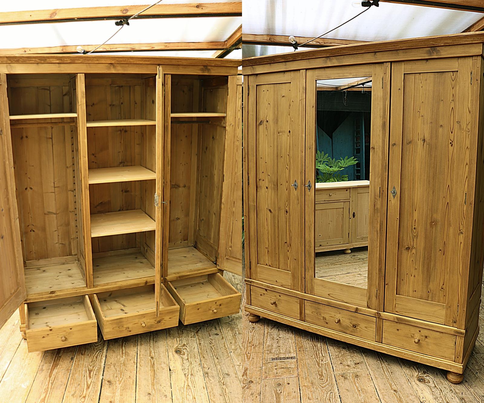 WOW! Mega Storage! Old Pine Triple 'Knock Down' Combination Wardrobe (1 of 23)