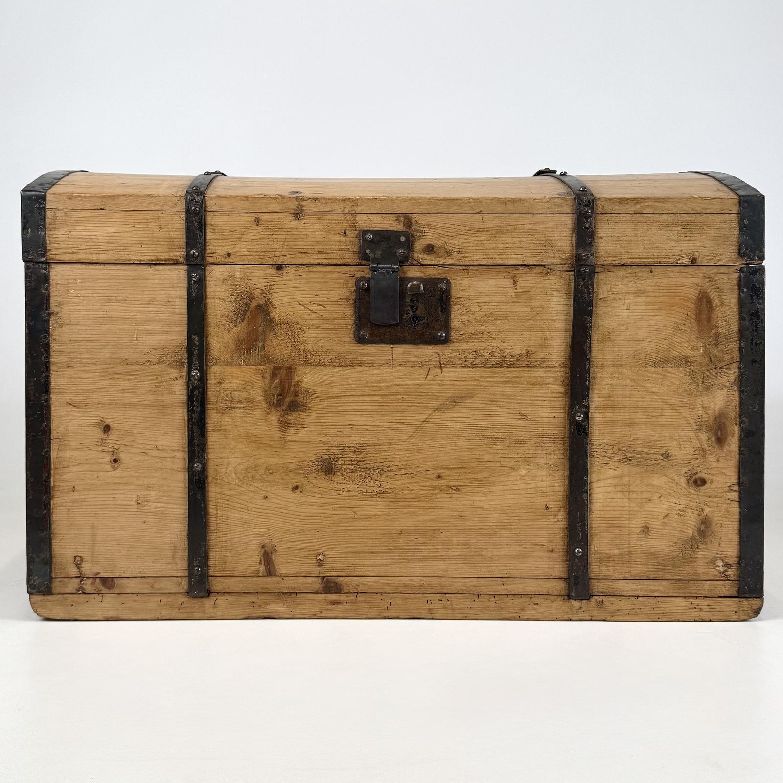 Antique 19th Century Pine Dome Top Chest (1 of 10)