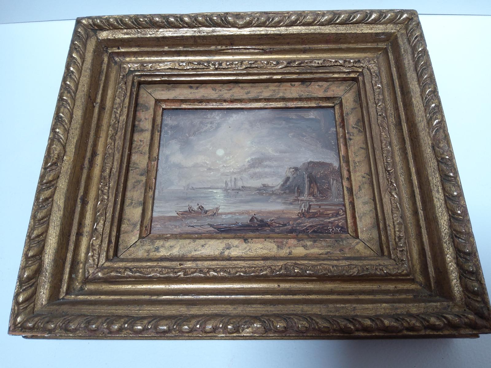 Oil on Board Beach Scene Picture (1 of 4)