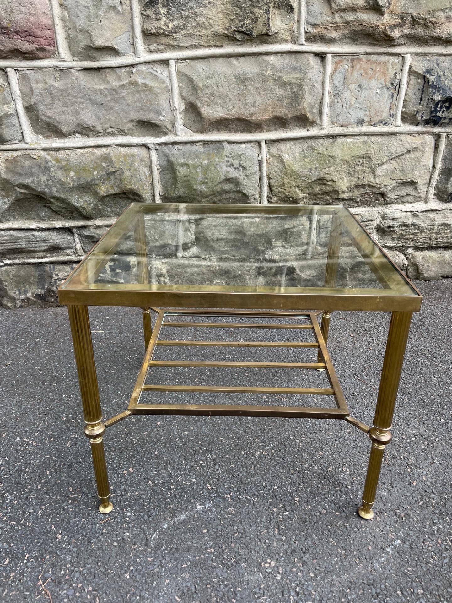 Brass & Glass Topped Coffee Table (1 of 5)