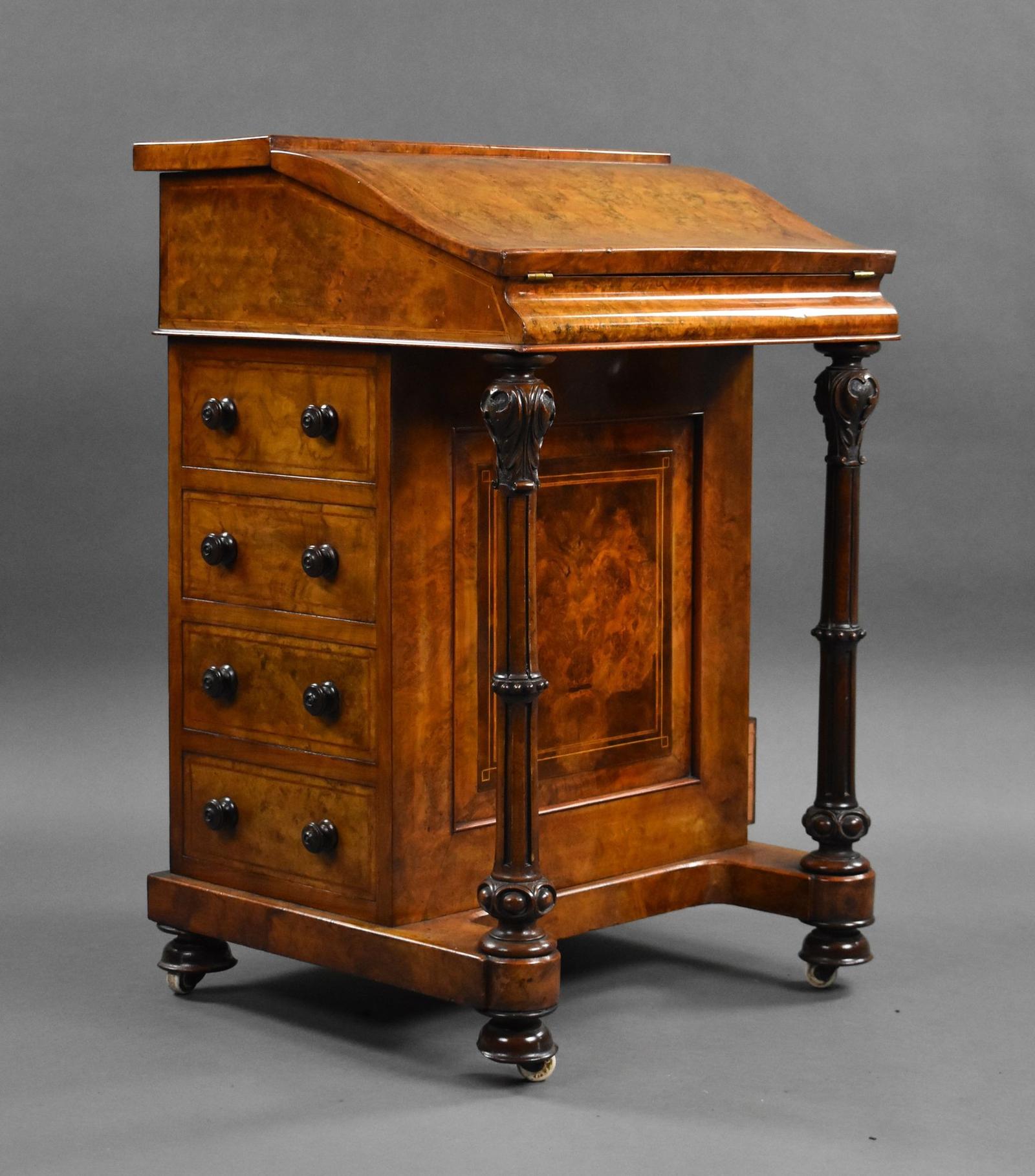 Victorian Burr Walnut Davenport (1 of 15)