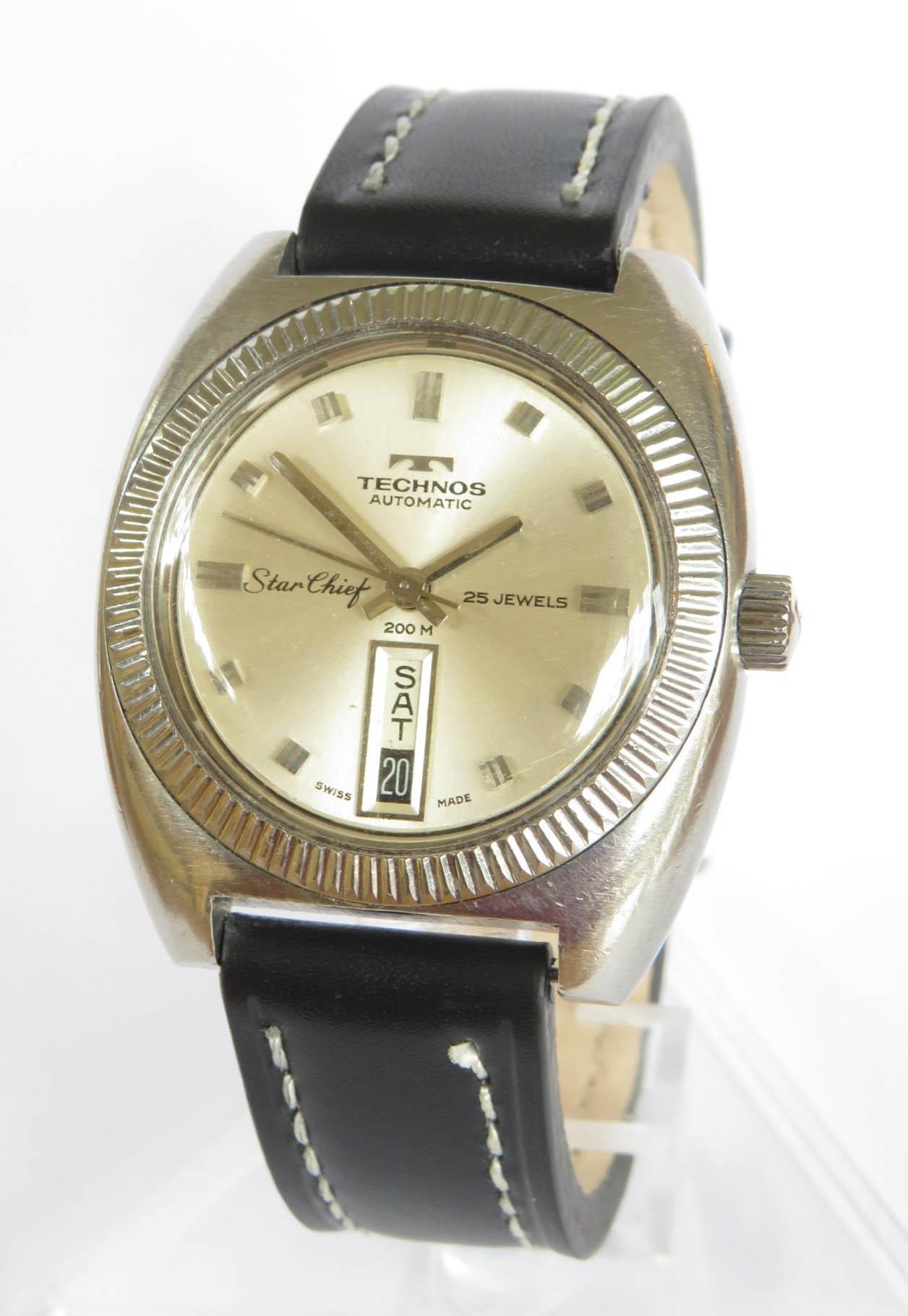 Watch: Gents 1960s Technos Star Chief Day Date Wrist Watch (1 of 5)