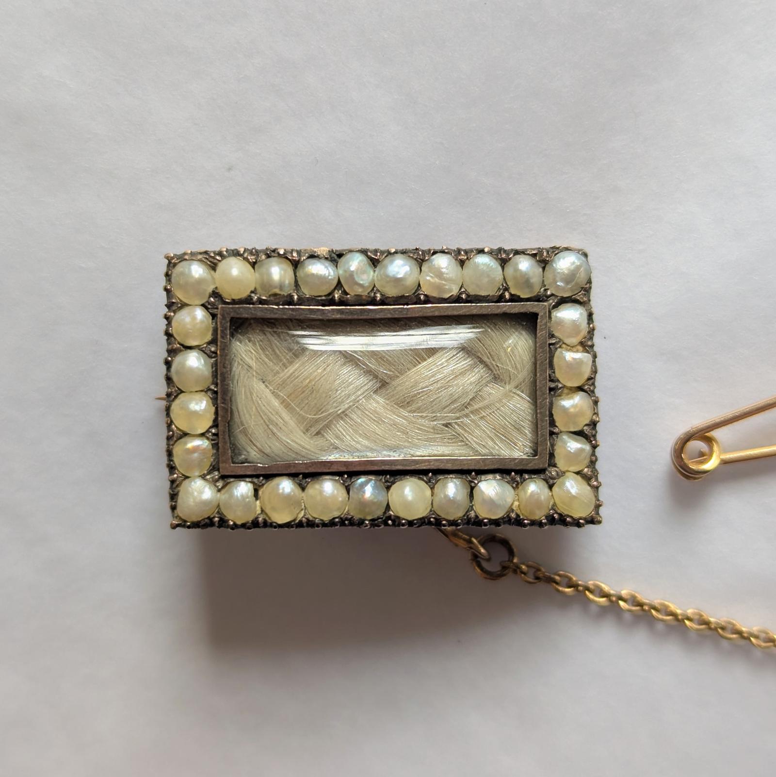 Georgian Gold & Pearl Mourning Brooch (1 of 5)