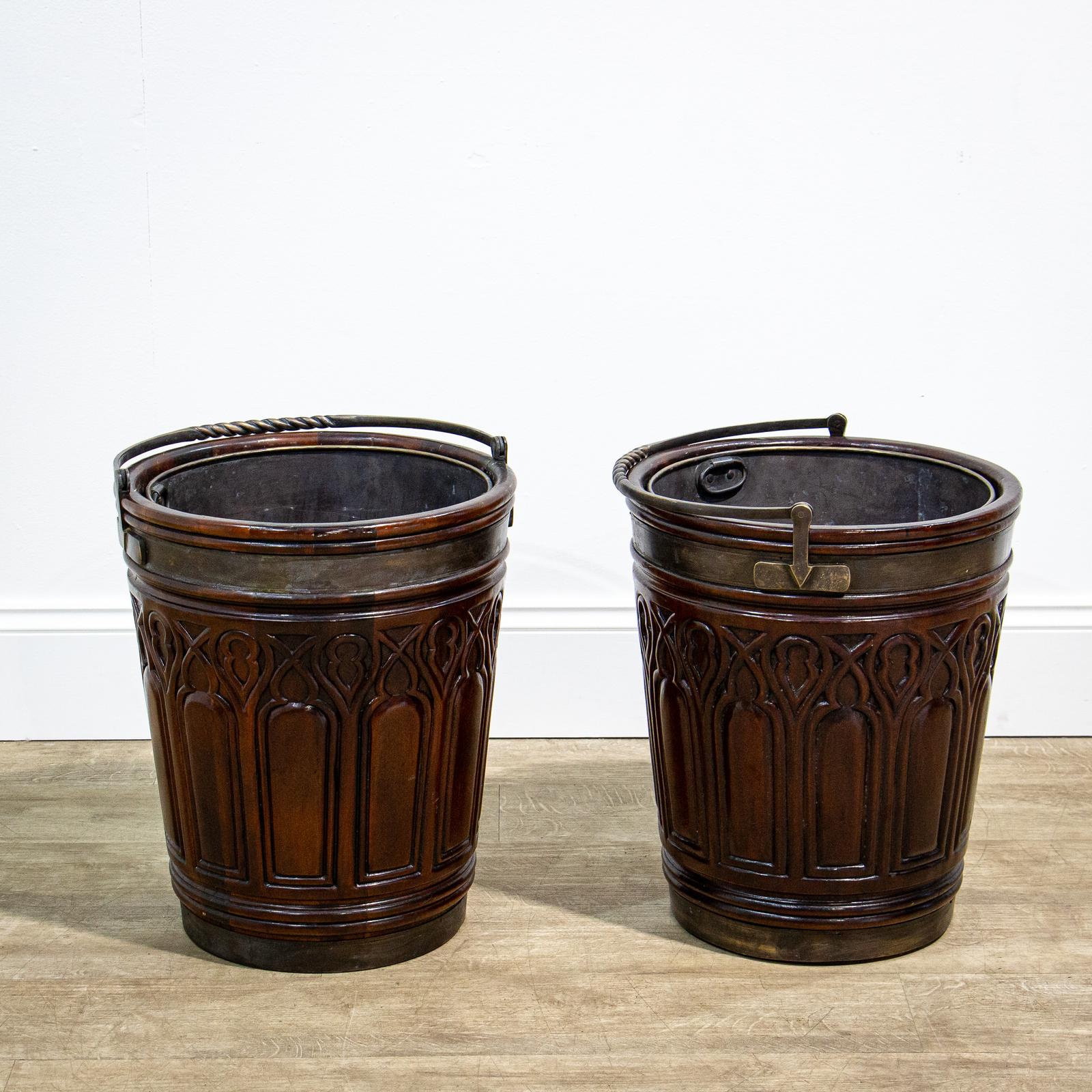 Pair of Early 20th Century Irish Mahogany Peat Buckets (1 of 8) Pair of Early 20th Century Irish Mahogany Peat Buckets (1 of 8)