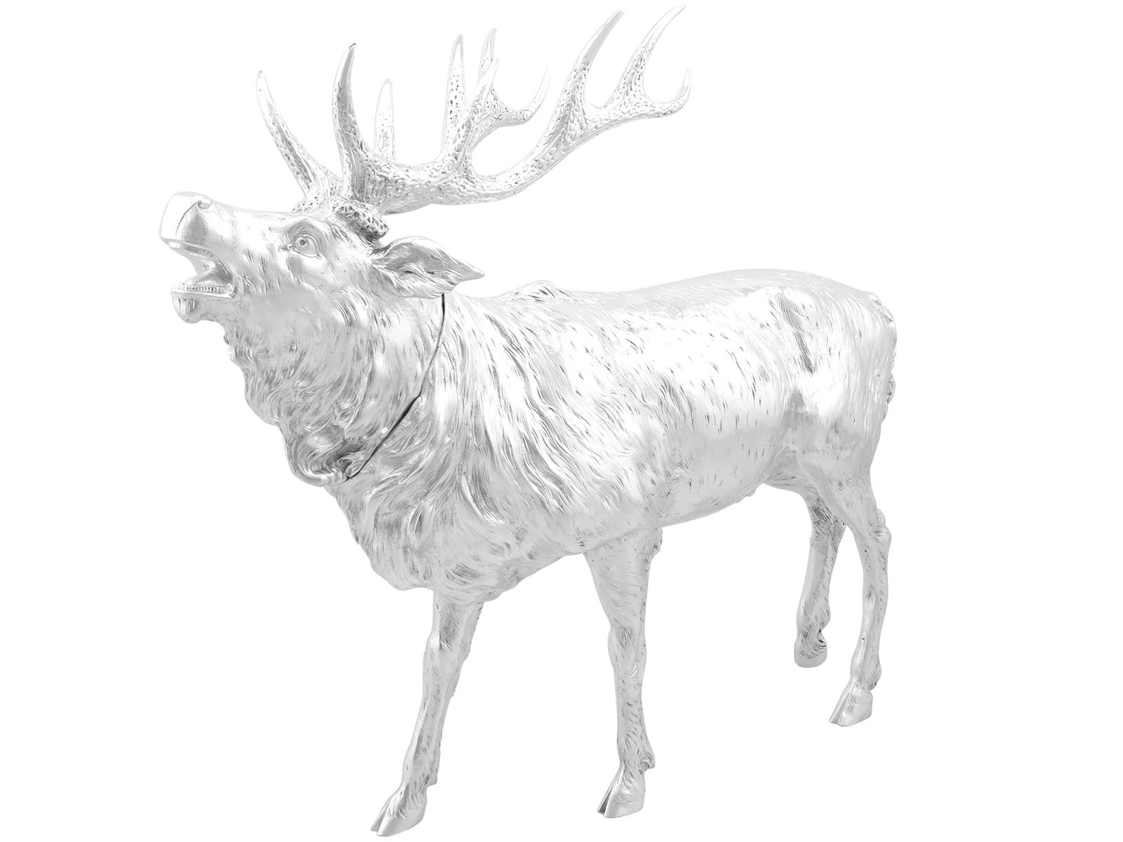 Antique Edwardian Sterling Silver Stag Sugar Box (1 of 15) Antique Edwardian Sterling Silver Stag Sugar Box (1 of 15)