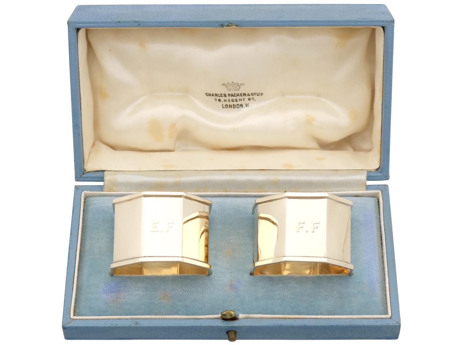 Vintage George VI 9ct Yellow Gold Napkin Rings 1940 (1 of 15)