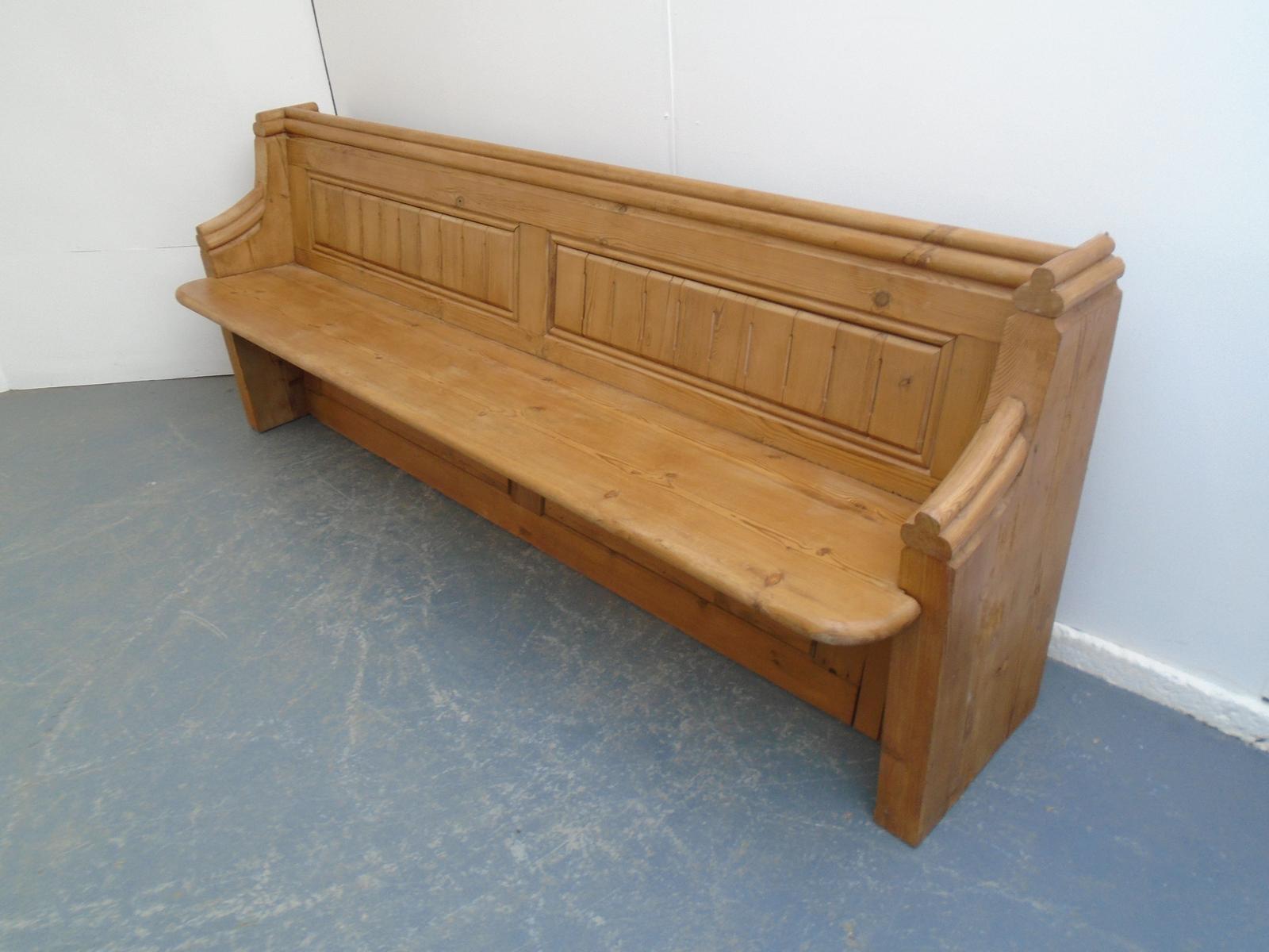 Amazing Antique Pine 3-4 Seater Victorian Panelled Church Pew (1 of 9)