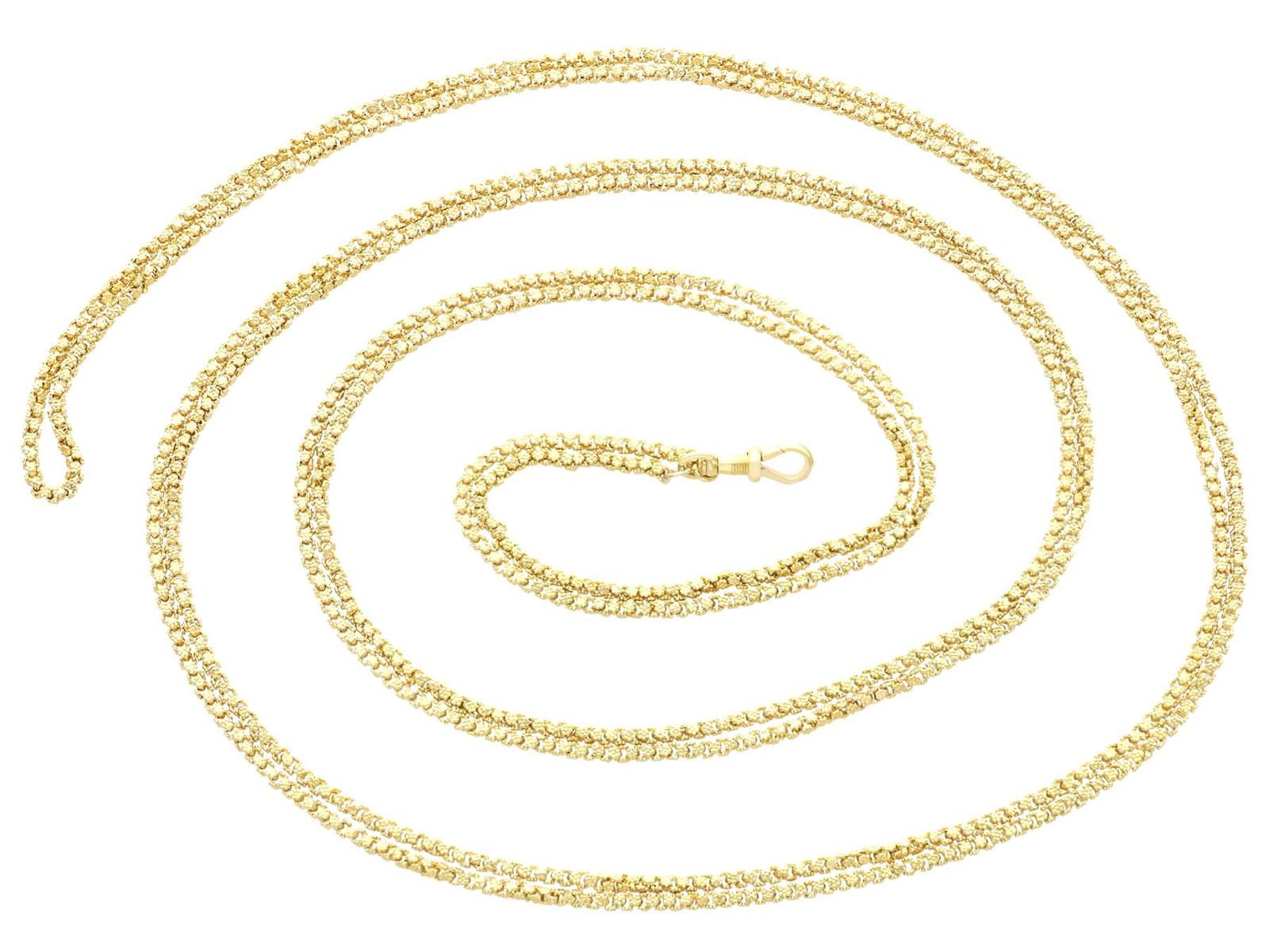 Antique 20ct Yellow Gold Longuard Chain c.1900 (1 of 9)