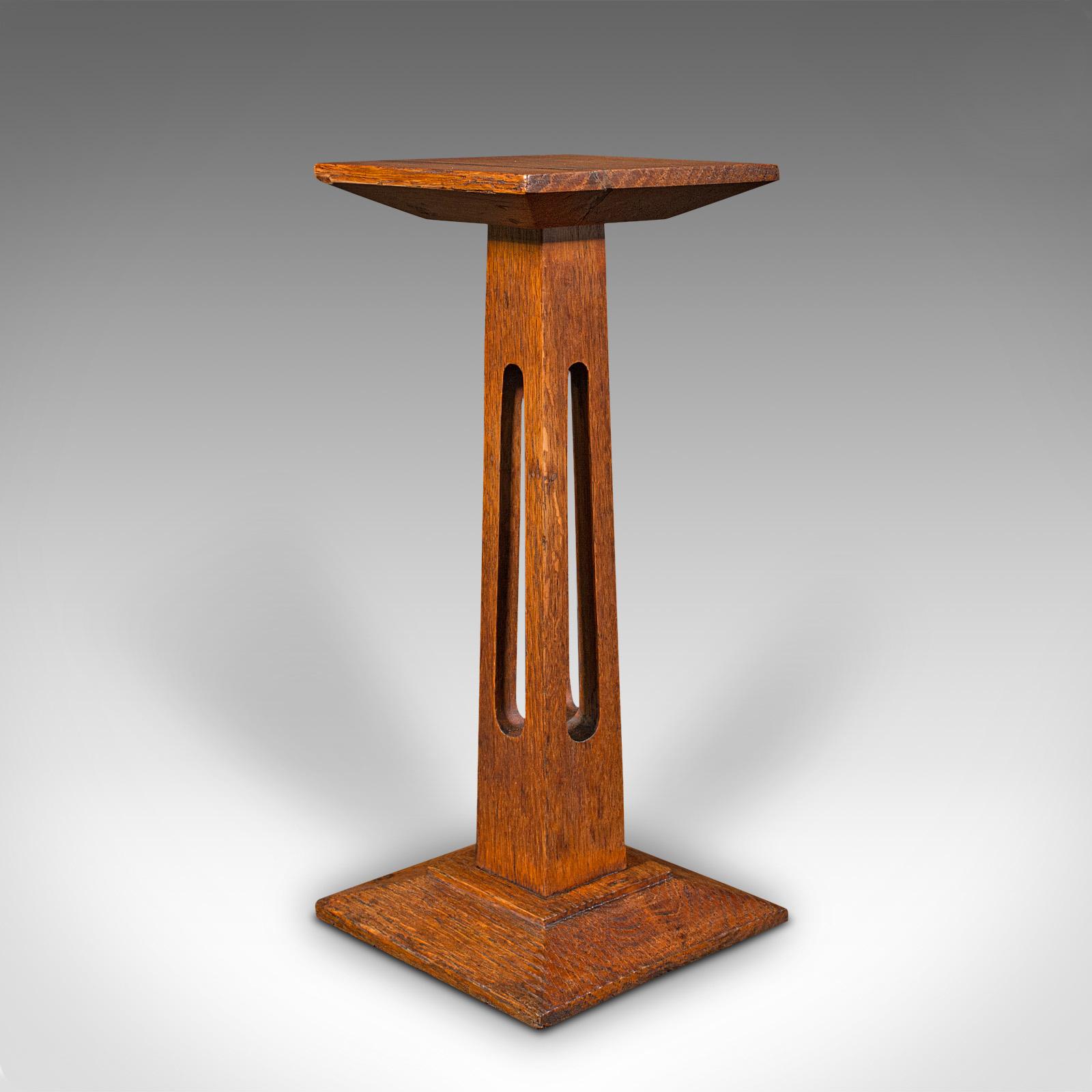 Small Antique Display Pedestal, English, Oak, Jardiniere, Bust Stand, Victorian (1 of 10)