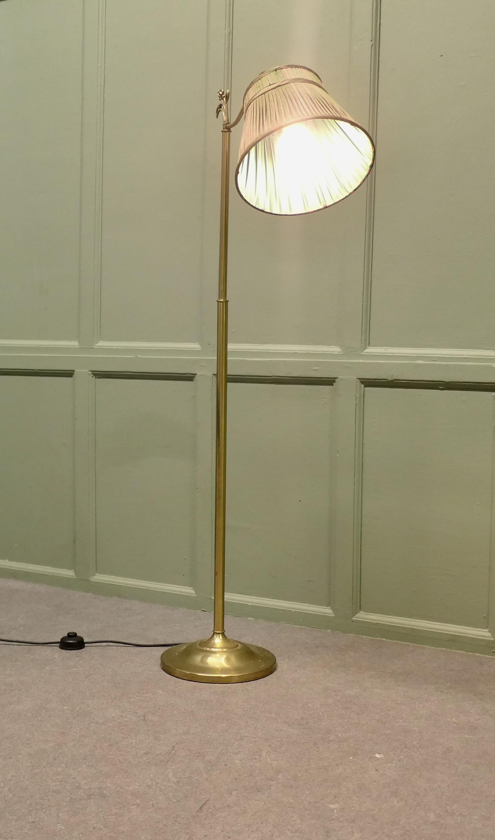 Edwardian Floor Standing, Swivel, Angle Reading Lamp (1 of 6)
