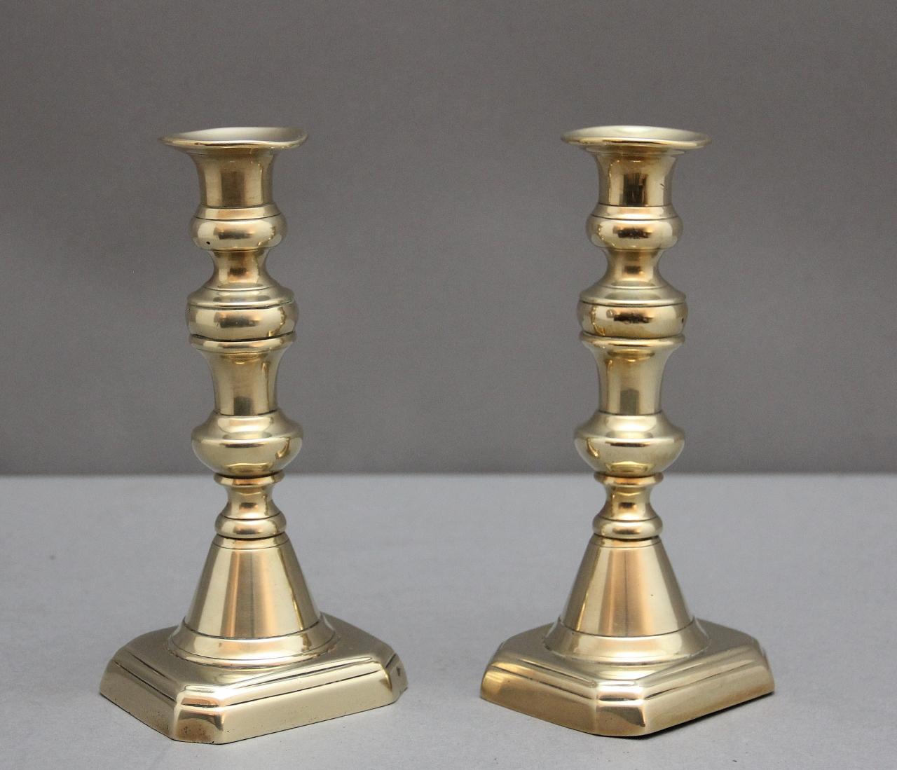 Pair of 19th Century Brass Candlesticks (1 of 9)