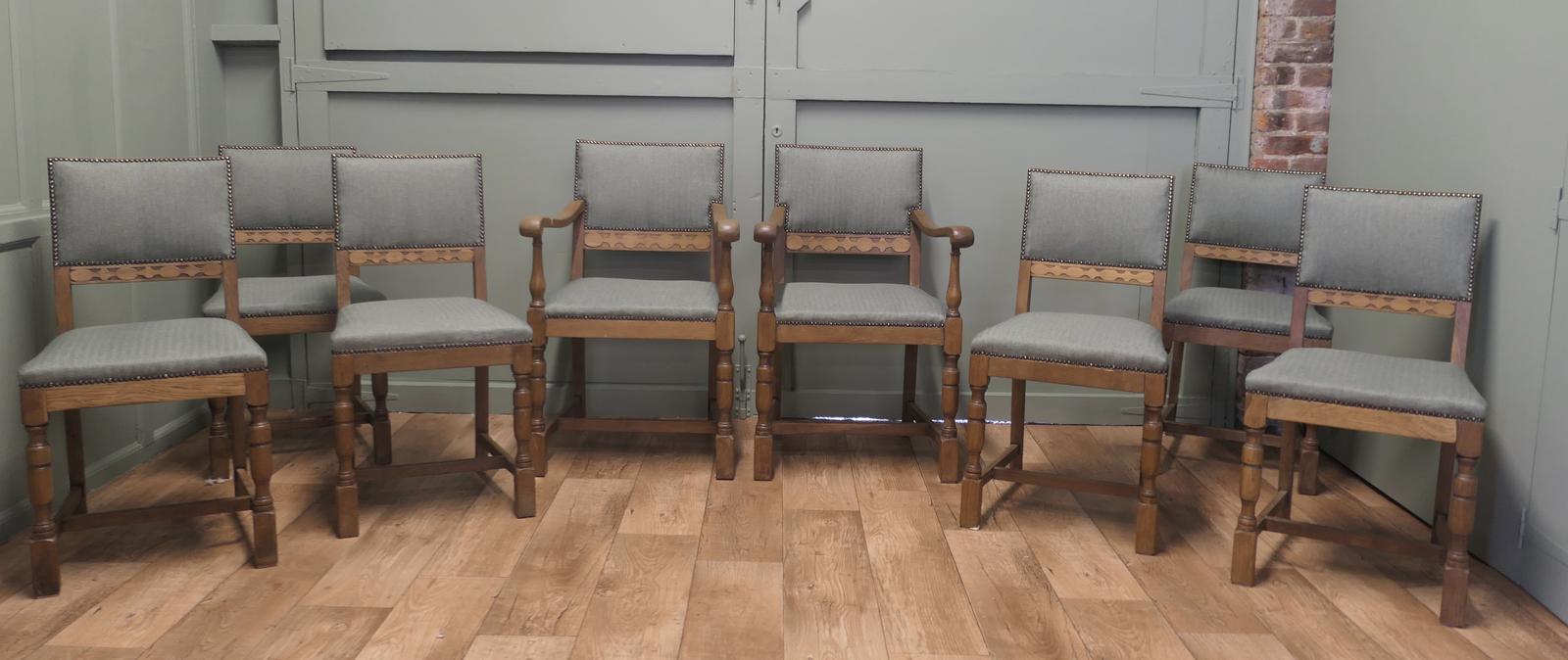 Set of 8 Arts & Crafts Golden Oak Dining Chairs (1 of 7) Set of 8 Arts & Crafts Golden Oak Dining Chairs (1 of 7)