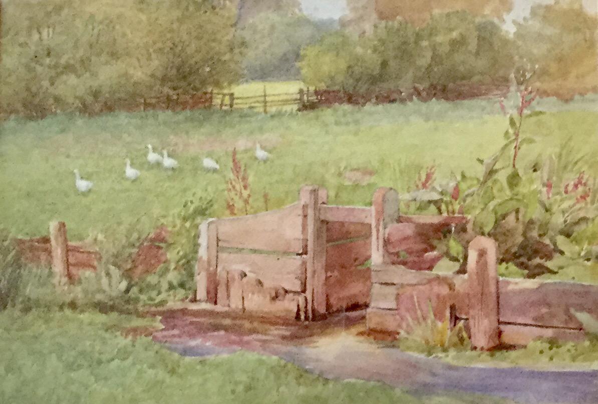 Charles Edward Wilson Watercolour - The Sluice Gate (1 of 4)