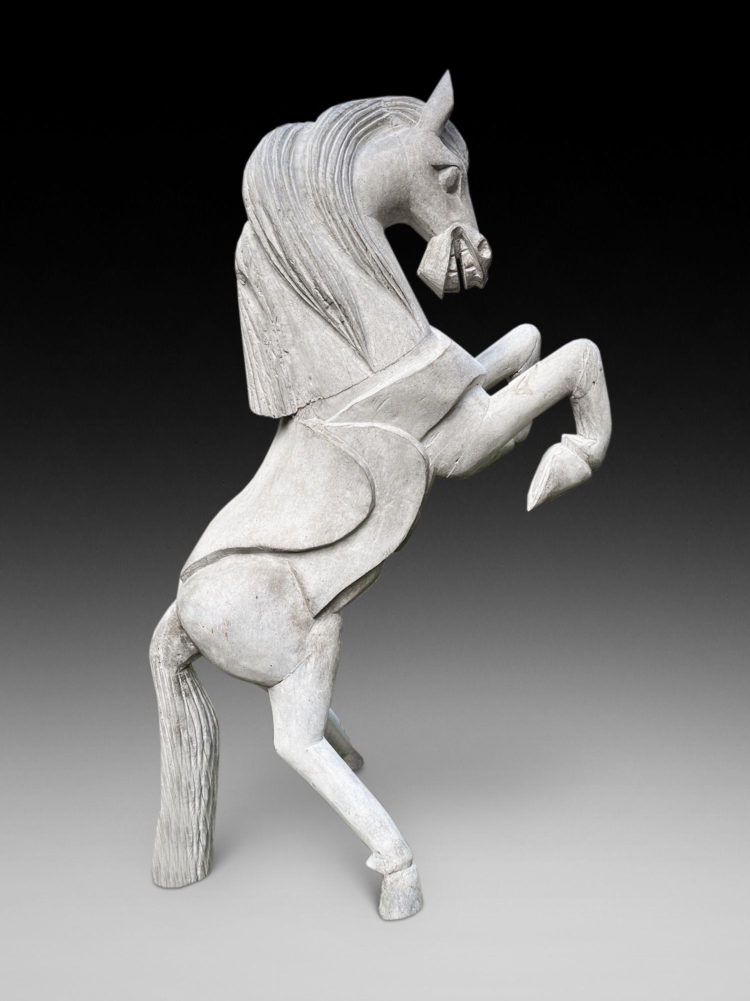 Decorative Carved Horse Statue (1 of 4)
