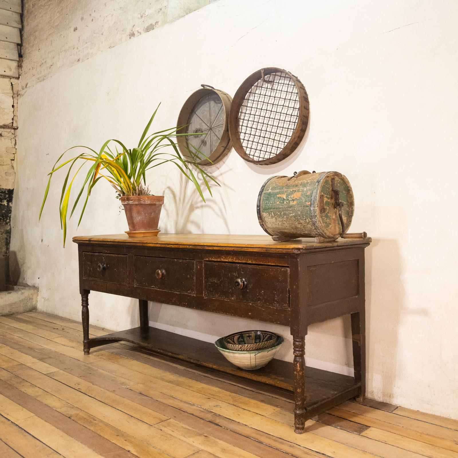 18th Century West Country Original Painted Potboard Dresser Base (1 of 17)