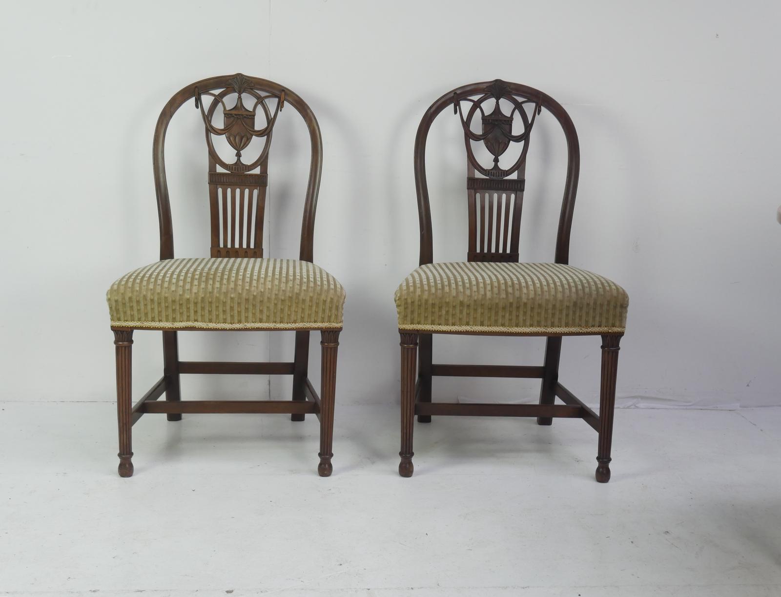 Pair Robert Adam Style Chairs 19thc (1 of 8)