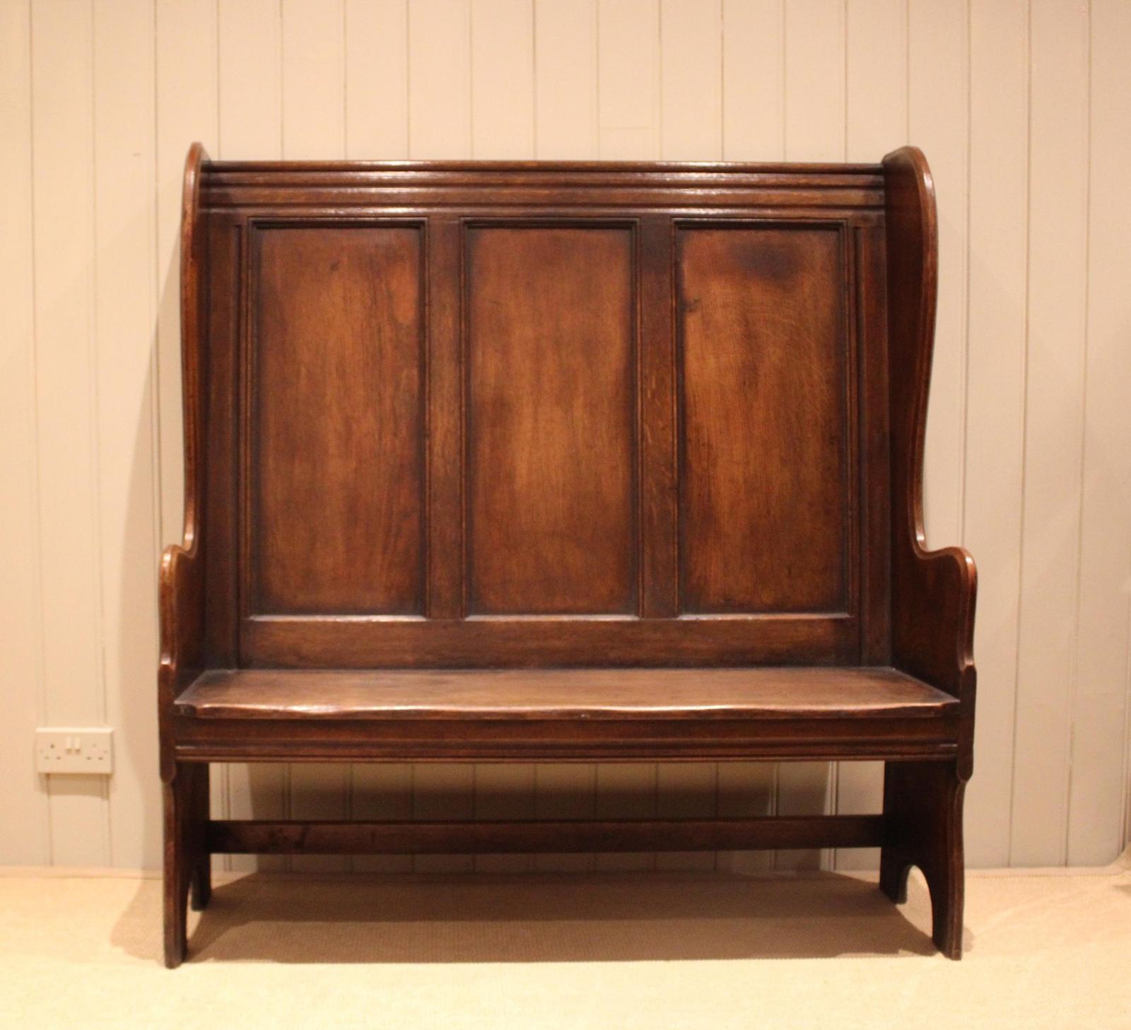 Late 19th Century Solid Oak Settle (1 of 12)