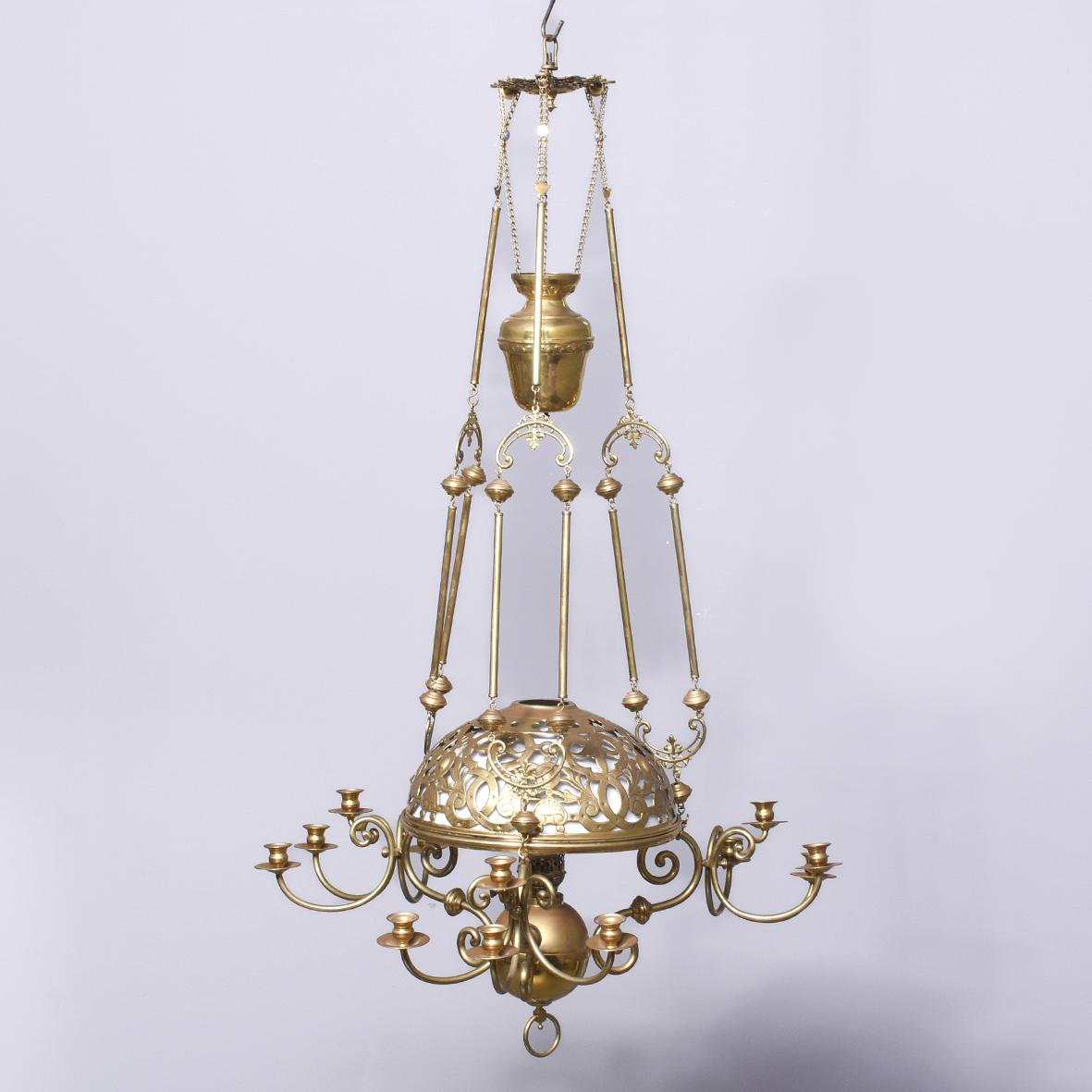 Large Brass Light Fitting (1 of 13)