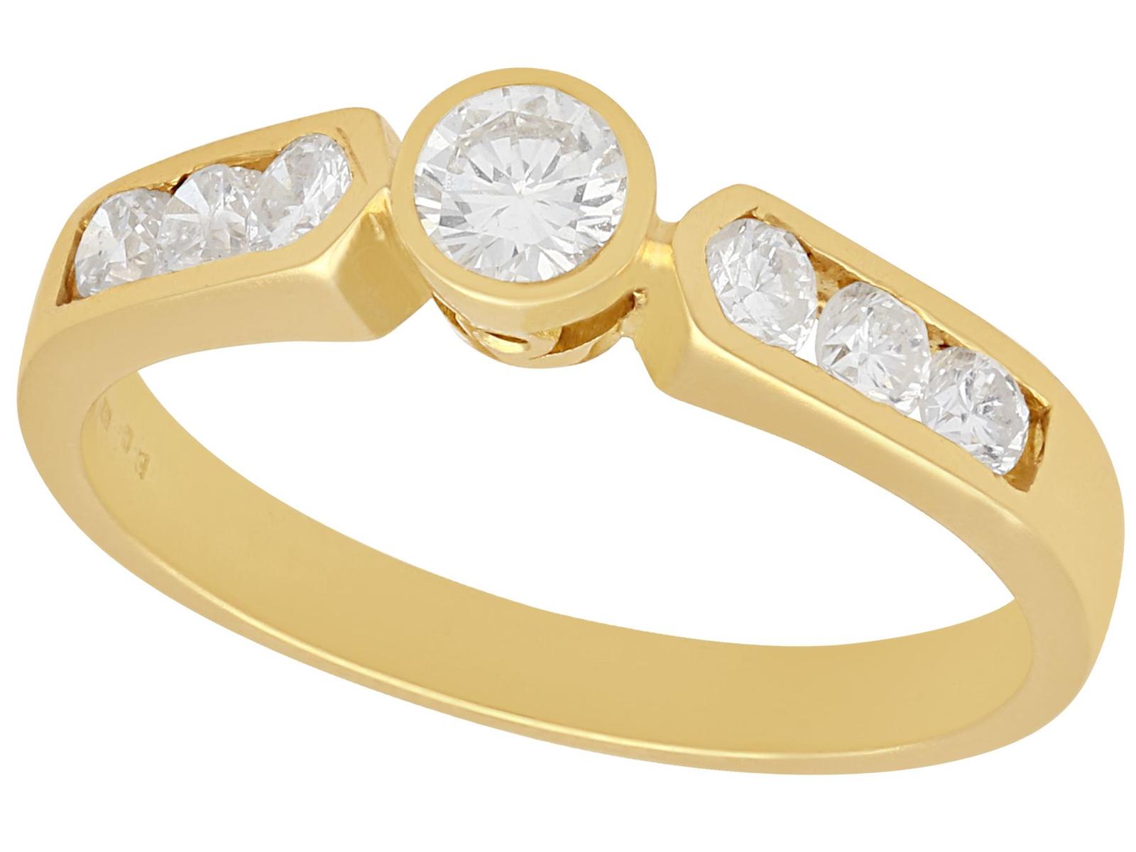 Vintage European 0.41ct Diamond & 18ct Yellow Gold Dress Ring c.1980 (1 of 10)