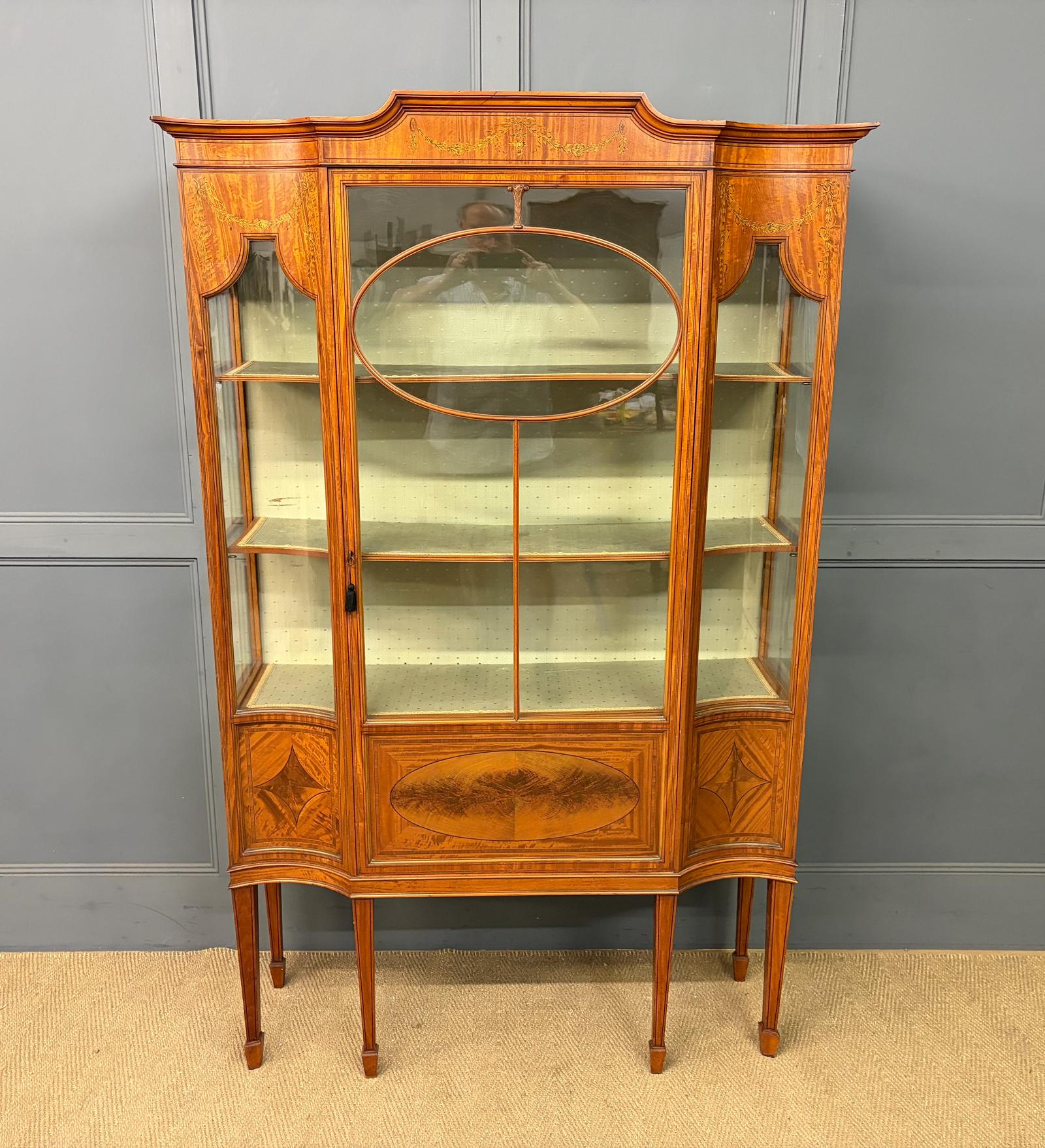 Inlaid Satinwood Display Cabinet by Maple & Co (1 of 19) Inlaid Satinwood Display Cabinet by Maple & Co (1 of 19)