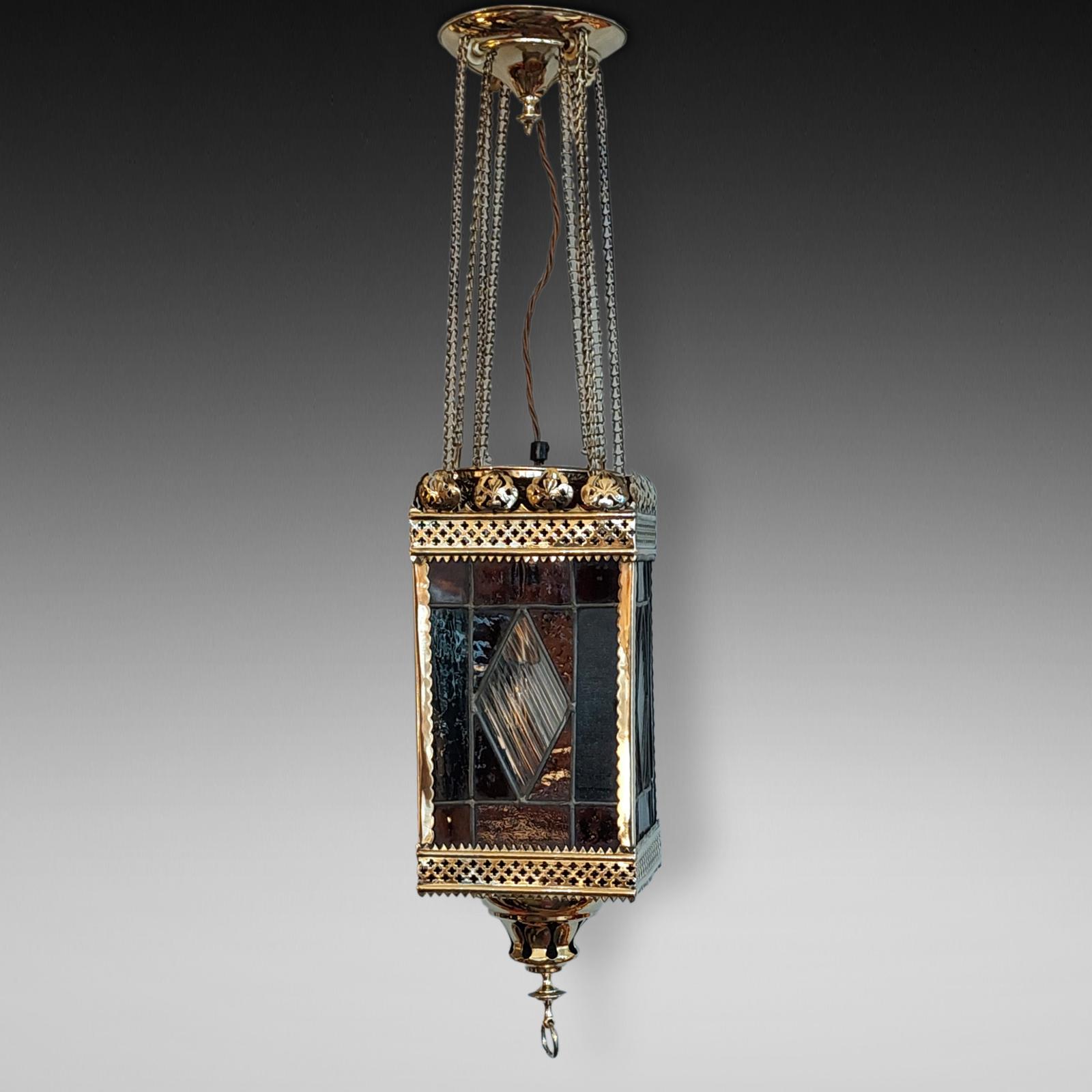 Victorian Brass and Coloured Glass Lantern (1 of 13) Victorian Brass and Coloured Glass Lantern (1 of 13)