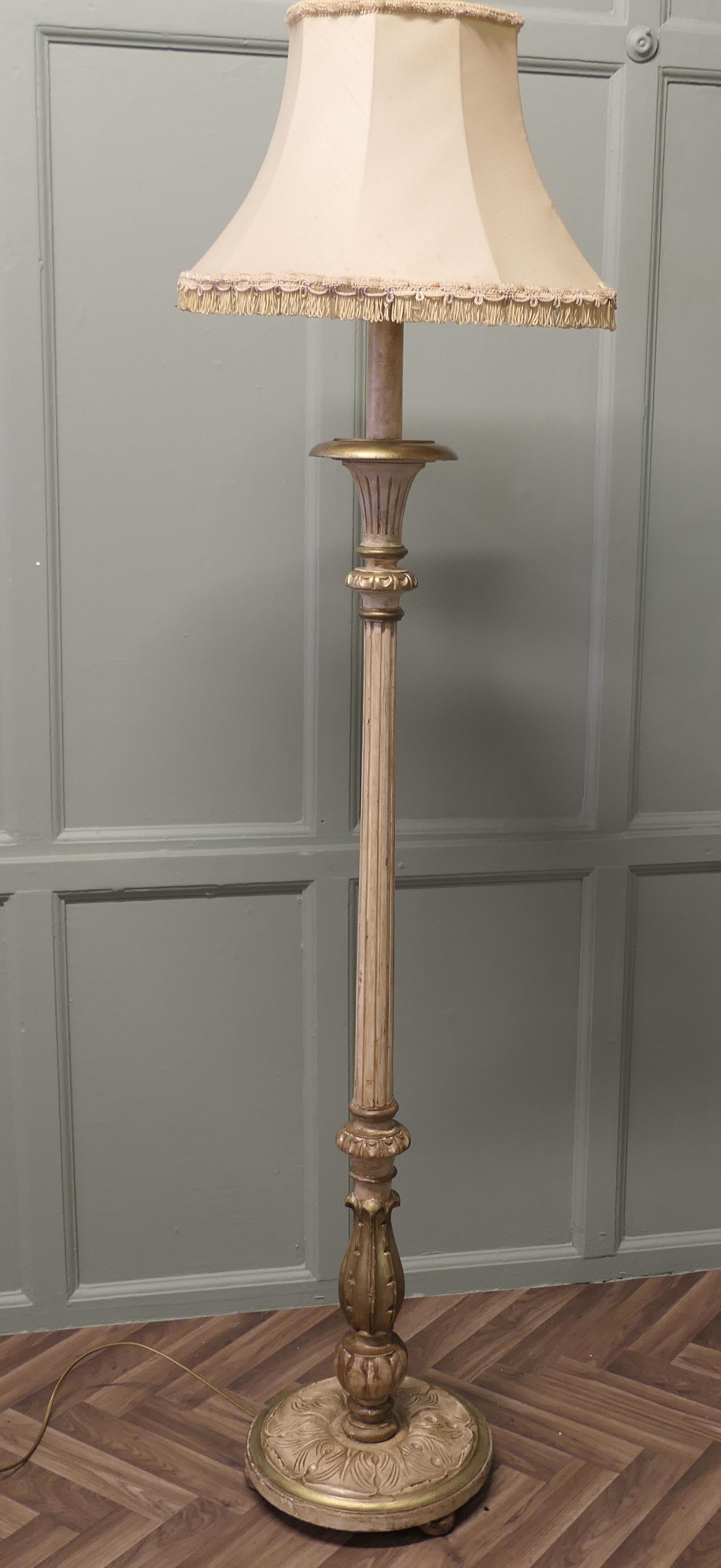 Louis Philippe Style Painted & Gilt Floor Lamp (1 of 7)
