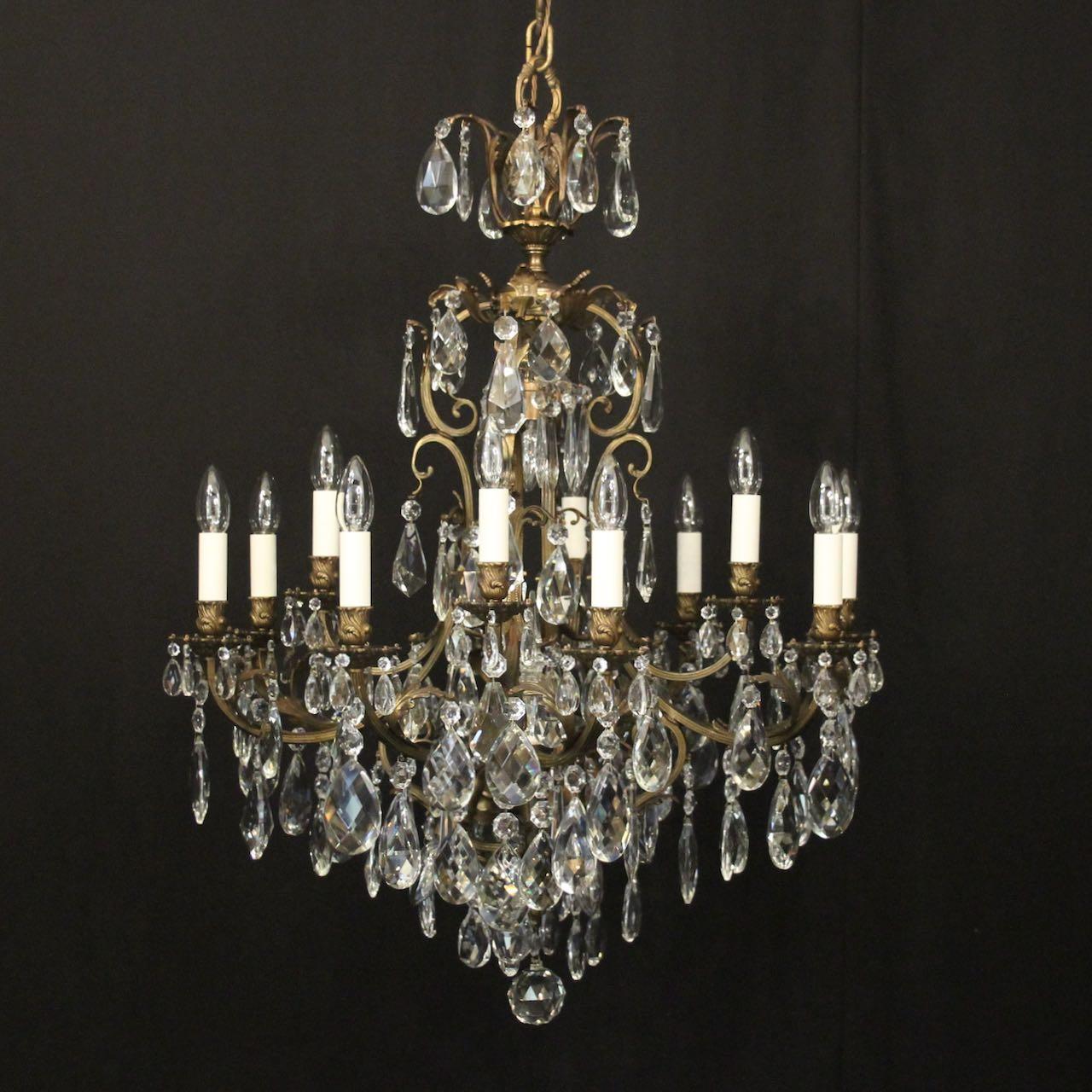French Gilded Bronze Birdcage Crystal Chandelier (1 of 10)