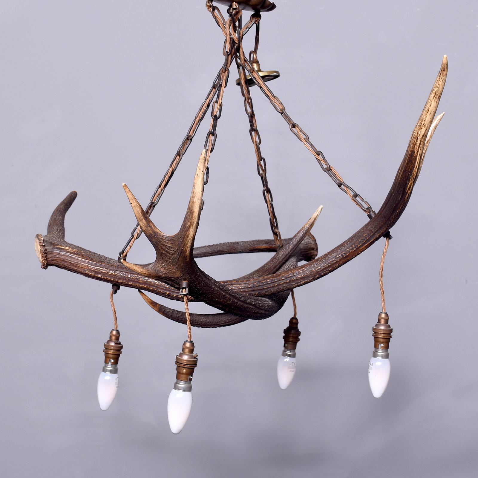 Four Lamp Antler Chandelier (1 of 4)