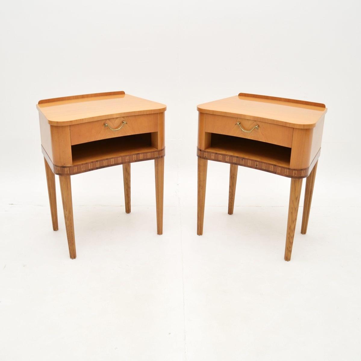 Pair of Swedish Vintage Elm Bedside Cabinets (1 of 12)
