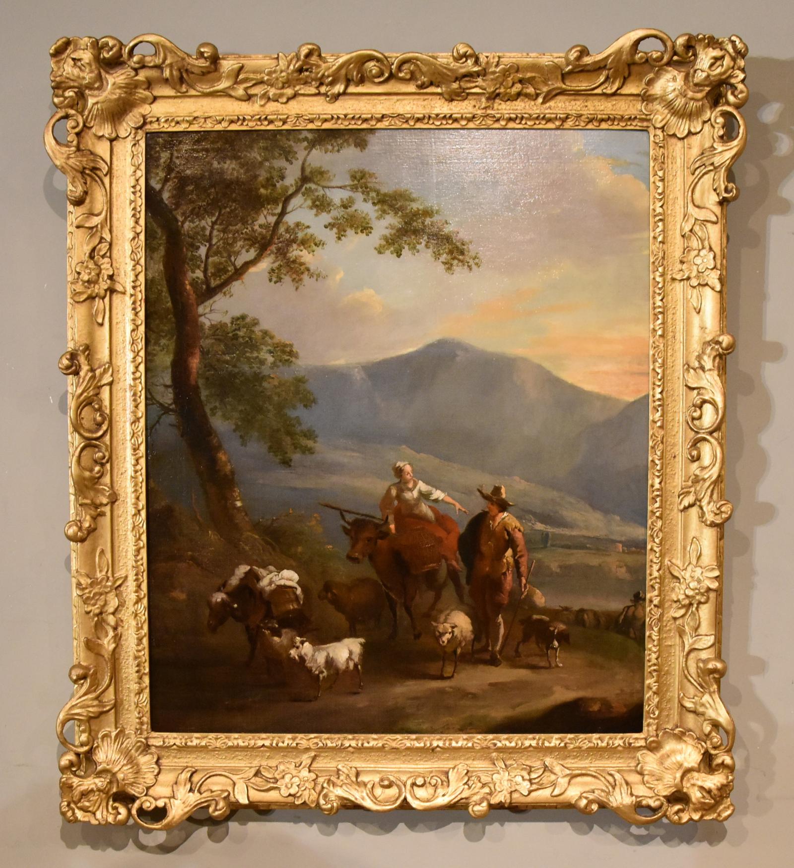Oil Painting Circle of Nicolaes Berchem "Off to Market" (1 of 6)