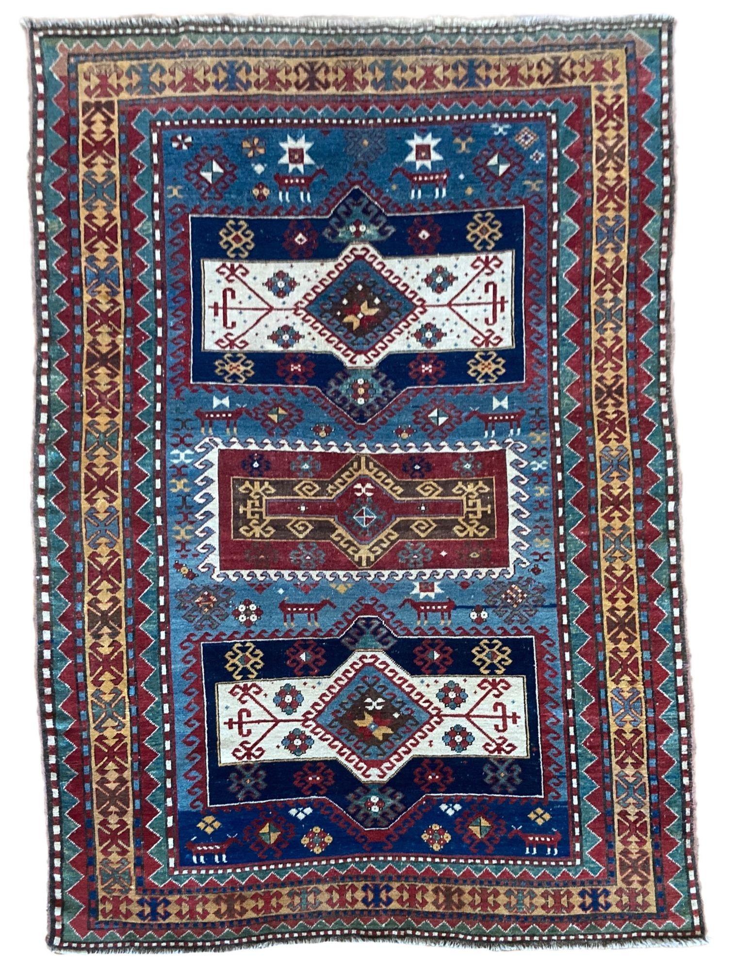 Antique Caucasian Kazak Rug 2.43m x 1.62m (1 of 21)