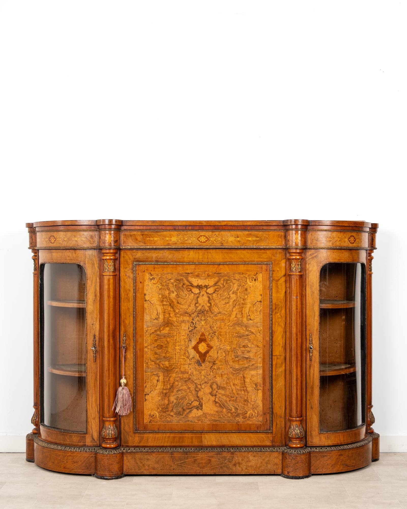 Antique Victorian Burr Walnut Marquetry Credenza (1 of 8) Antique Victorian Burr Walnut Marquetry Credenza (1 of 8)
