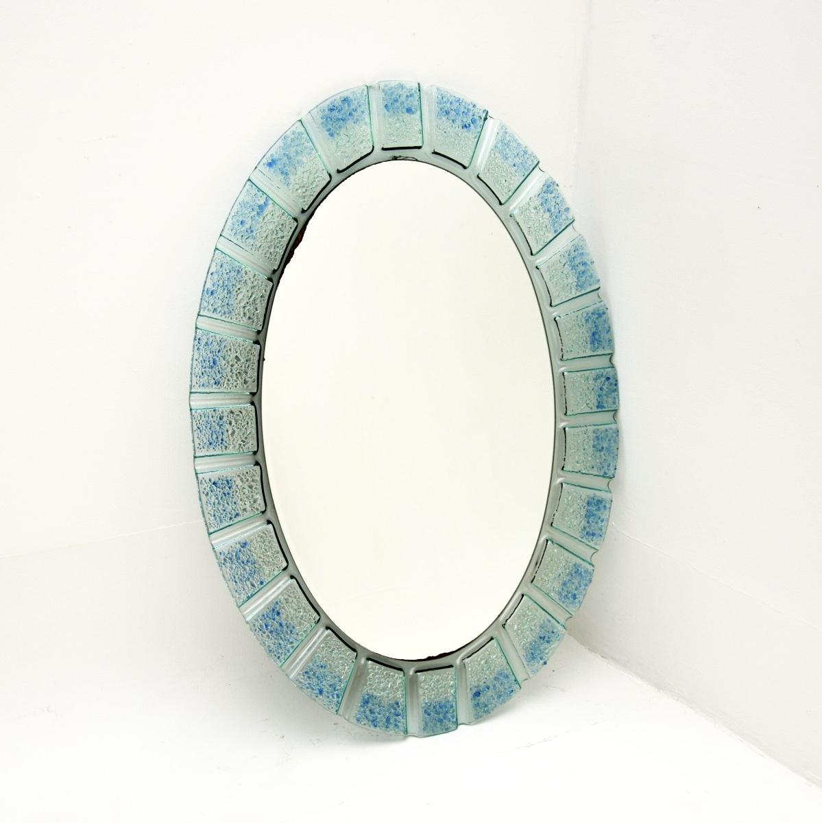 Vintage Italian Textured Glass Mirror (1 of 6) Vintage Italian Textured Glass Mirror (1 of 6)