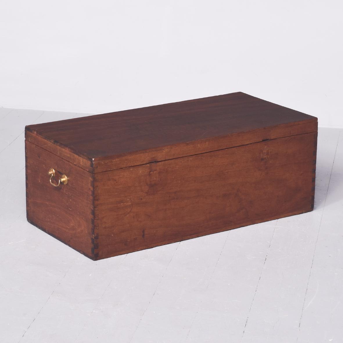 Neat Size Mahogany Victorian Campaign / Traveling Trunk with Gilded Brass - Ormolu Carrying Handles (1 of 9) Neat Size Mahogany Victorian Campaign / Traveling Trunk with Gilded Brass - Ormolu Carrying Handles (1 of 9)