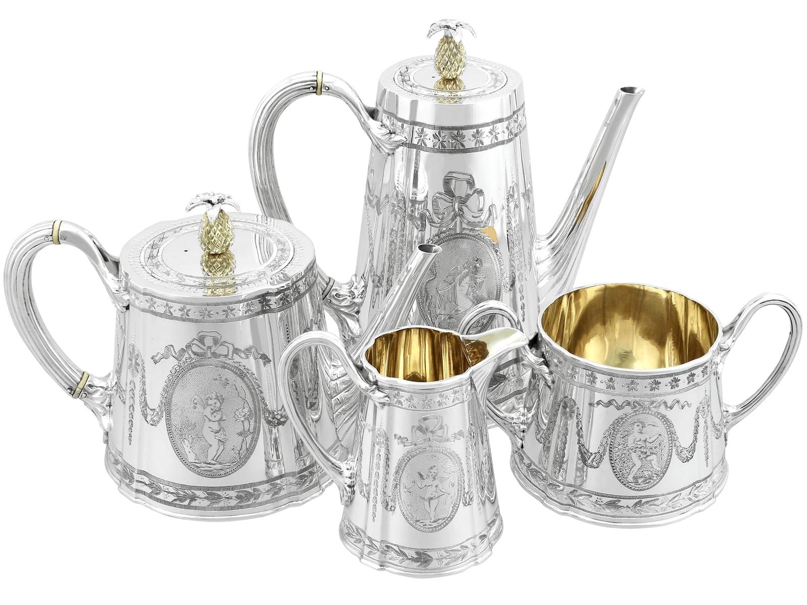 Antique Victorian Sterling Silver Four Piece Tea & Coffee Service 1867 (1 of 22) Antique Victorian Sterling Silver Four Piece Tea & Coffee Service 1867 (1 of 22)