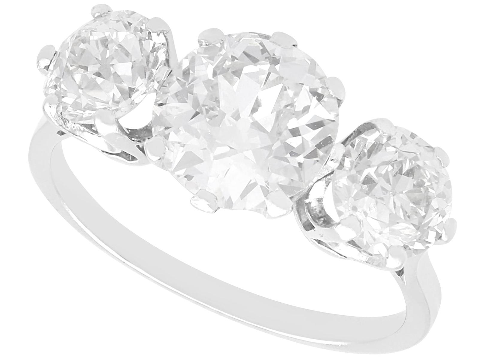 2.97ct Diamond & Platinum Trilogy Ring c.1925 (1 of 16) 2.97ct Diamond & Platinum Trilogy Ring c.1925 (1 of 16)